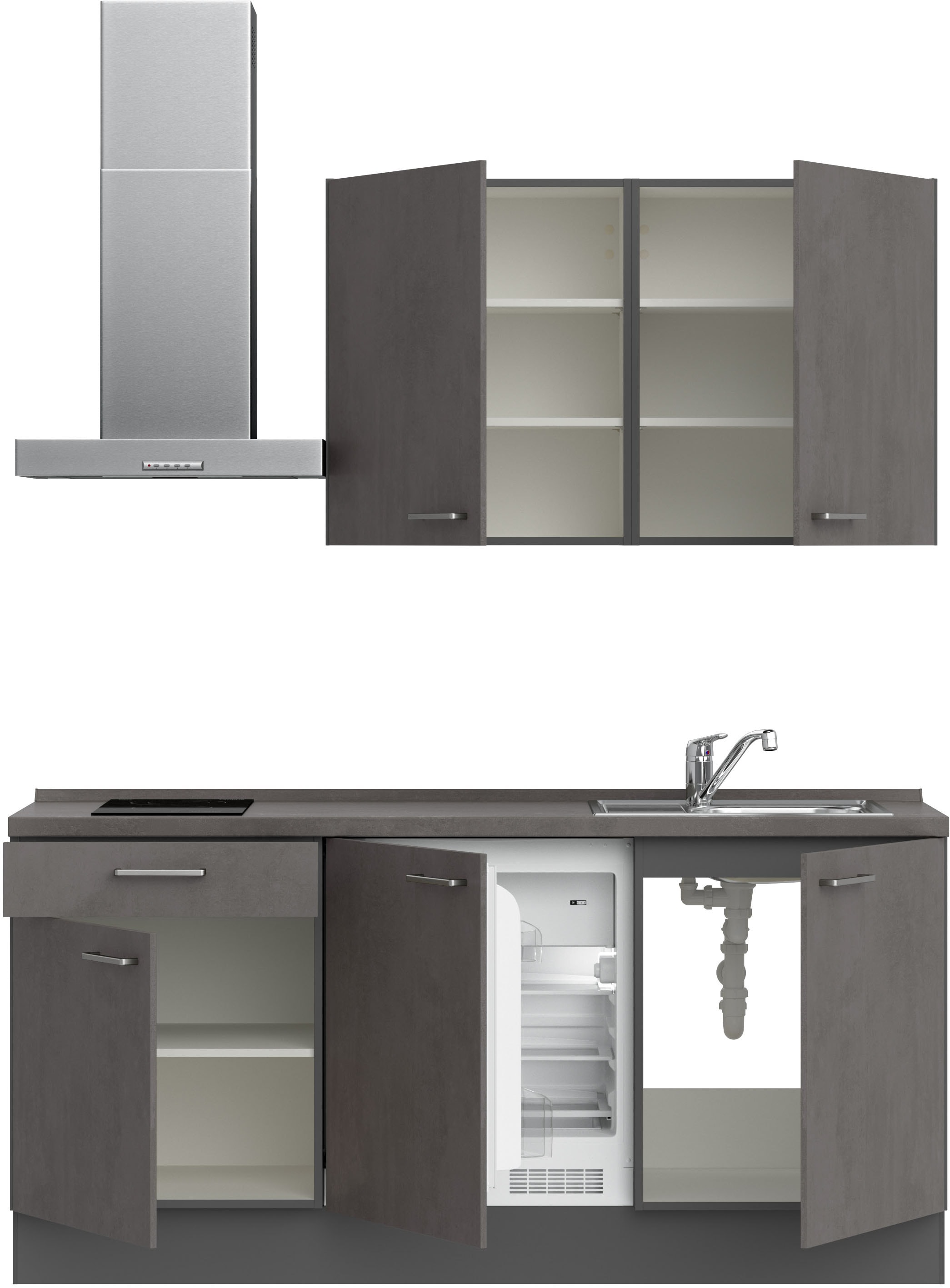 nobilia® Küchenzeile »"Riva I"«, vormontiert, Ausrichtung wählbar, Breite 180 cm, wahlw. mit E-Geräten