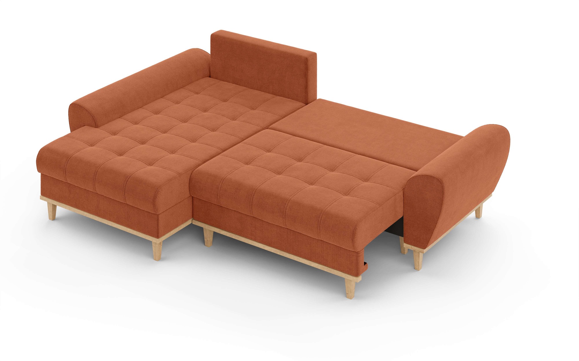 Home affaire Ecksofa »Ahrdorf mit Bettfunktion und Bettkasten, Maße: B/H/T 268/86/175 cm«, L-Form mit 3 Rückenkissen und moderne gerundete Armlehnen