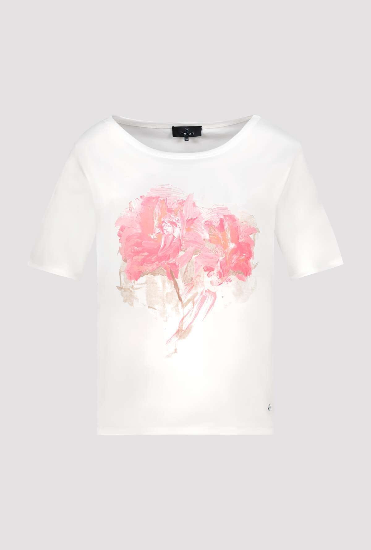 Monari T-Shirt »Shirt verwischte Blume« Regular fit mit Blumenprint