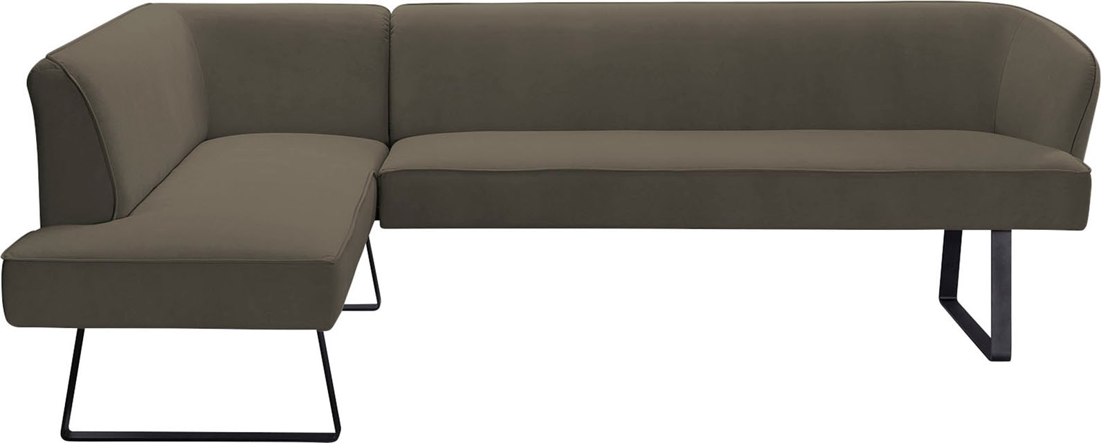 exxpo - sofa fashion Eckbank »Americano«, mit Keder und Metallfüßen, Bezug in verschiedenen Qualitäten