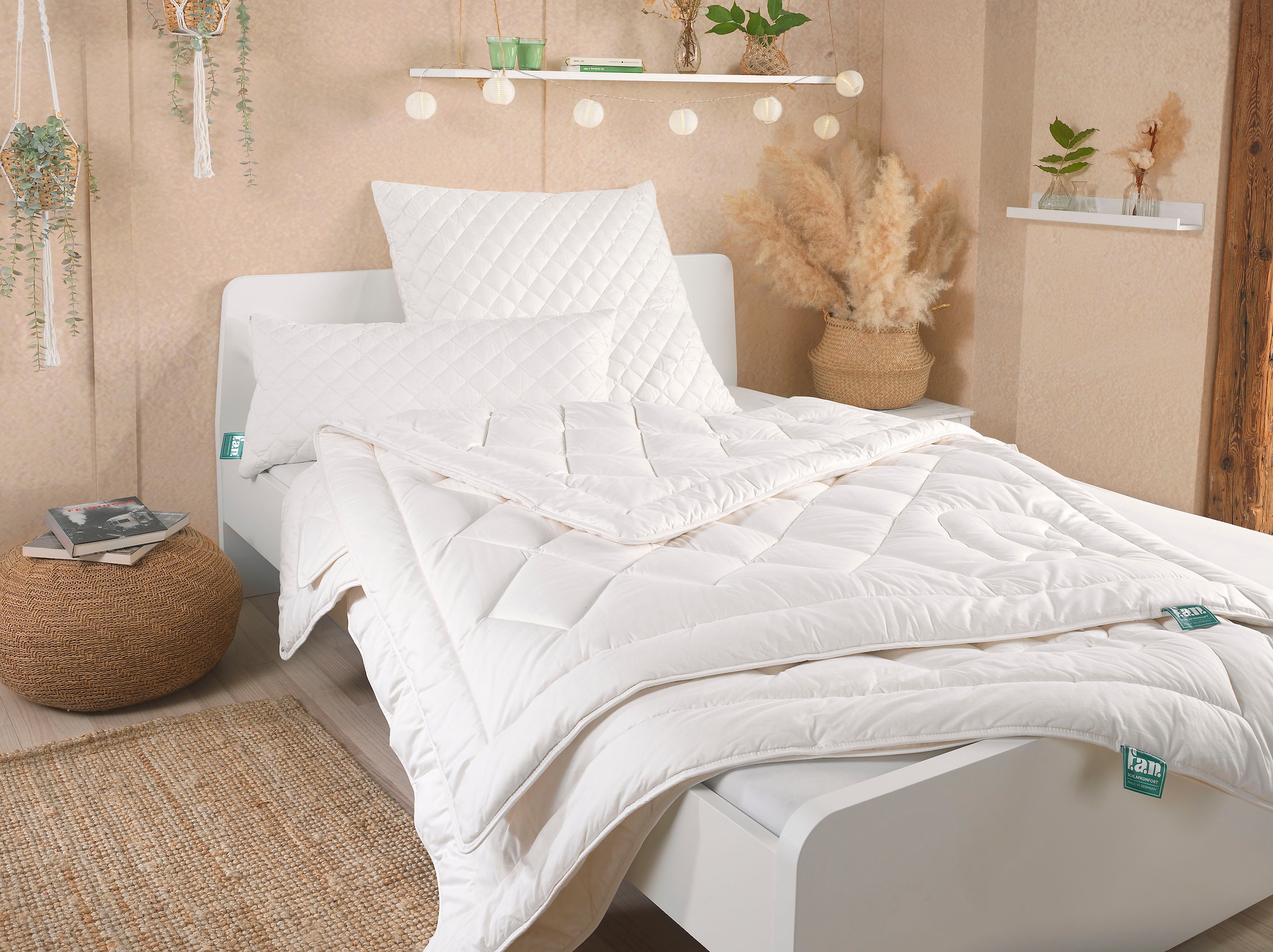 Baumwollbettdecke "kbA Baumwolle" warm Füllung 100% Baumwolle 1 Stk. tlg. weiß B/L: 155 cm x 220 cm