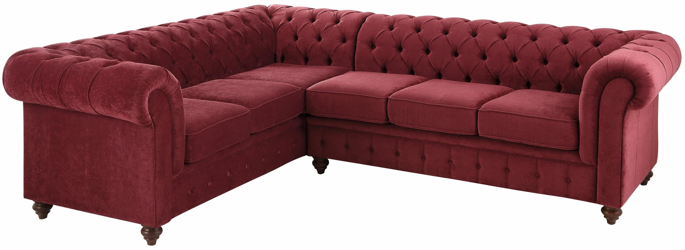 Home affaire Chesterfield-Sofa »Chesterfield Ecksofa, auch in Leder L-Form«, hochwertige Knopfheftung, langer Schenkel links oder rechts wählbar