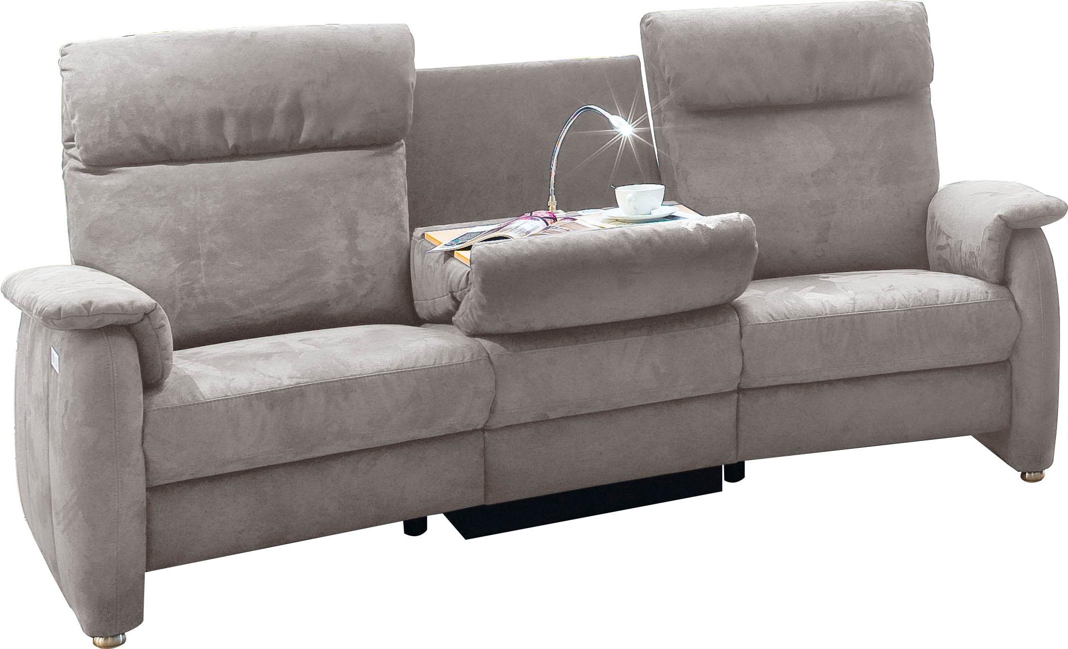 Home affaire Sofa »Turin«, mit motorischer Relaxfunktion, Tisch, Leuchte + USB-Ladestation