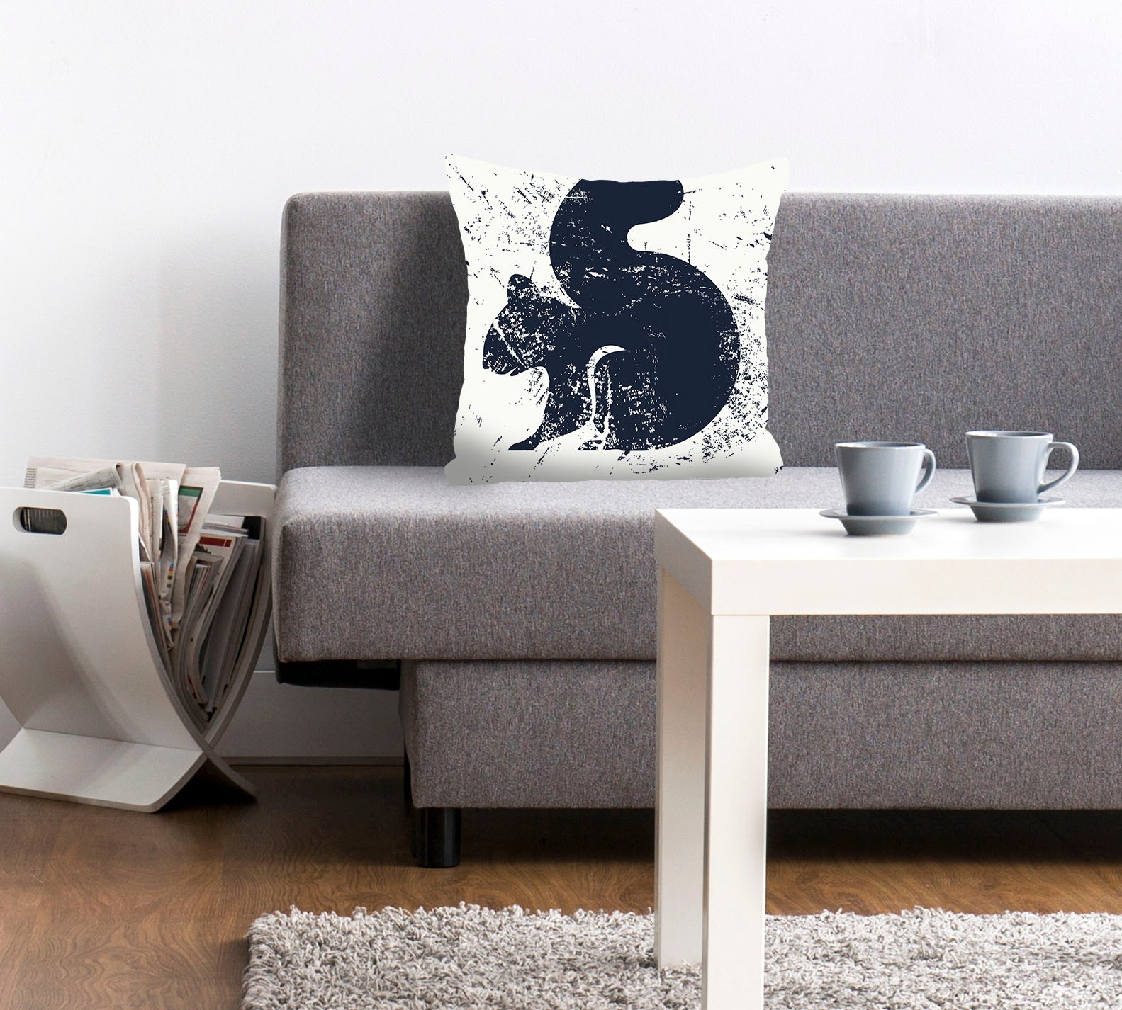 queence Dekokissen »Joris«, (1 St.), mit einem blauen Eichhörnchen, Kissenh günstig online kaufen