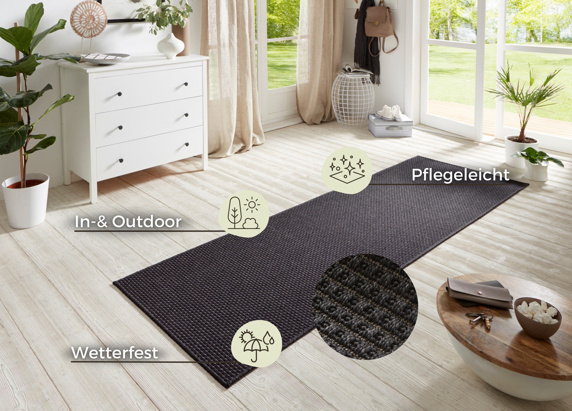 8. Bild von HANSE Home Läufer »Nature 600«, rechteckig, Flachgewebe, In- & Outdoor, Rutschfest, Flur, Küche, Garten, Terrasse