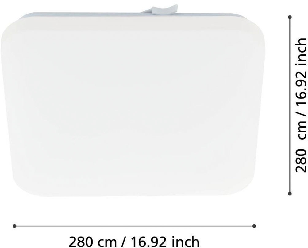 EGLO Deckenleuchte »FRANIA«, LED-Board, Warmweiß, weiß / L28 x H7 x B28 cm / inkl. 1 x LED-Platine (je 10W, 1100lm, 3000K) - Deckenlampe - Schlafzimmerlampe - Büroleuchte - Lampe - Schlafzimmer - Küche - Flur - Flurlampe - Küchenlampe