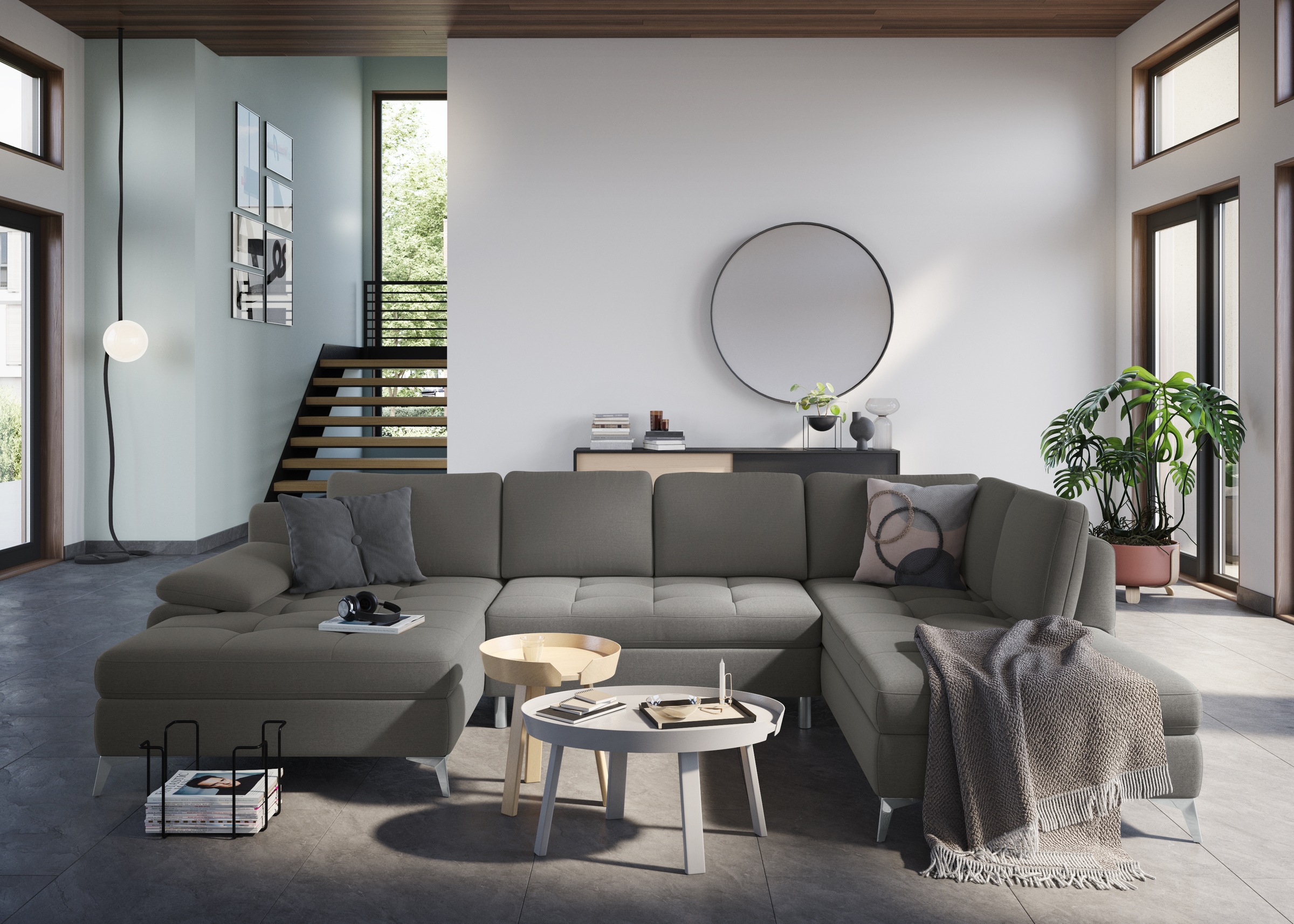 sit&more Wohnlandschaft »Latigo U-Form«, mit Recamiere, wahlweise mit Bettfunktion und Bettkasten