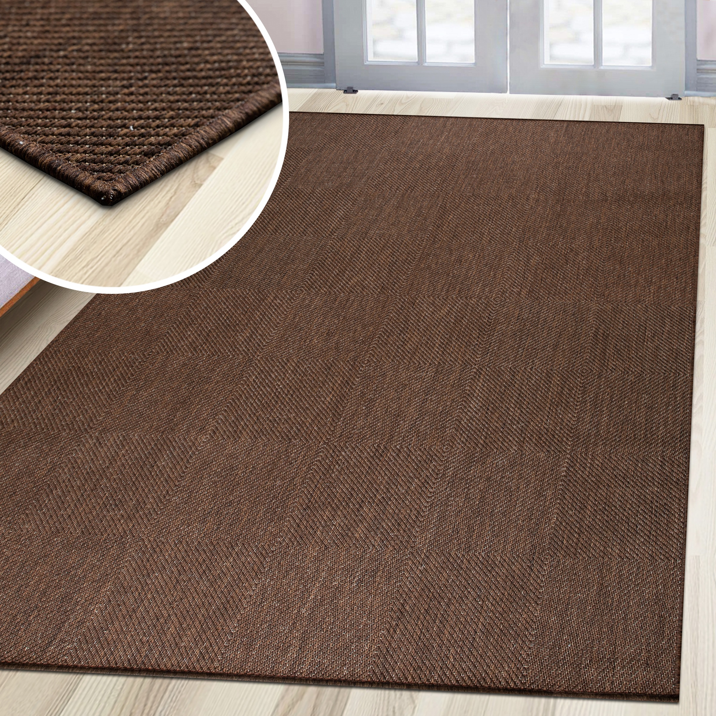 my home Teppich »Anna, auch als Läufer erhältlich«, rechteckig, 3 mm Höhe, In- und Outdoor geeignet, Sisal-Optik, Wetterfest & UV-beständig