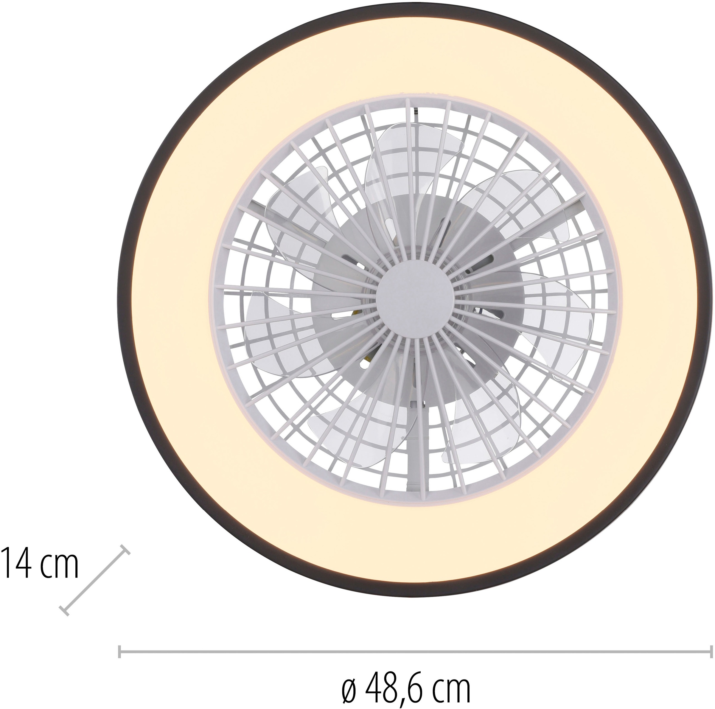 JUST LIGHT LED Deckenleuchte »LENO« LED-Board 1 Stk. RGB Ventilatorfunktion, CCT-RGB, Memoryfunktion, getrennt schaltbar