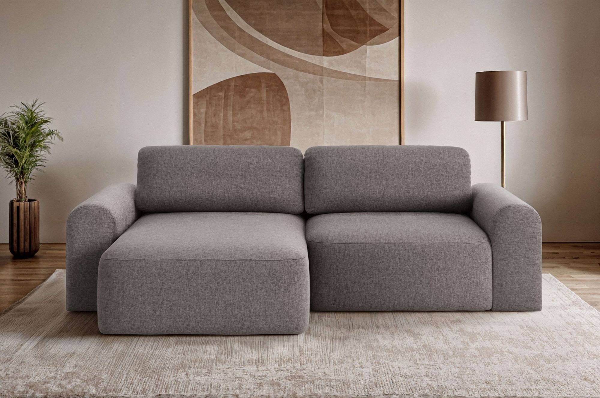OTTO home Ecksofa »LEOO universell Schlafsofa mit Bettkasten, Maße B/T/H: 2 günstig online kaufen
