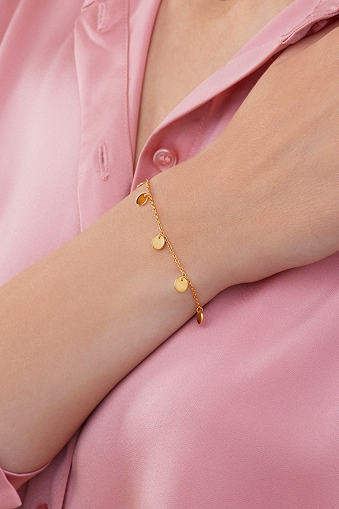 CAÏ Armband »925/- Sterling Silber vergoldet Plättchen Boho«