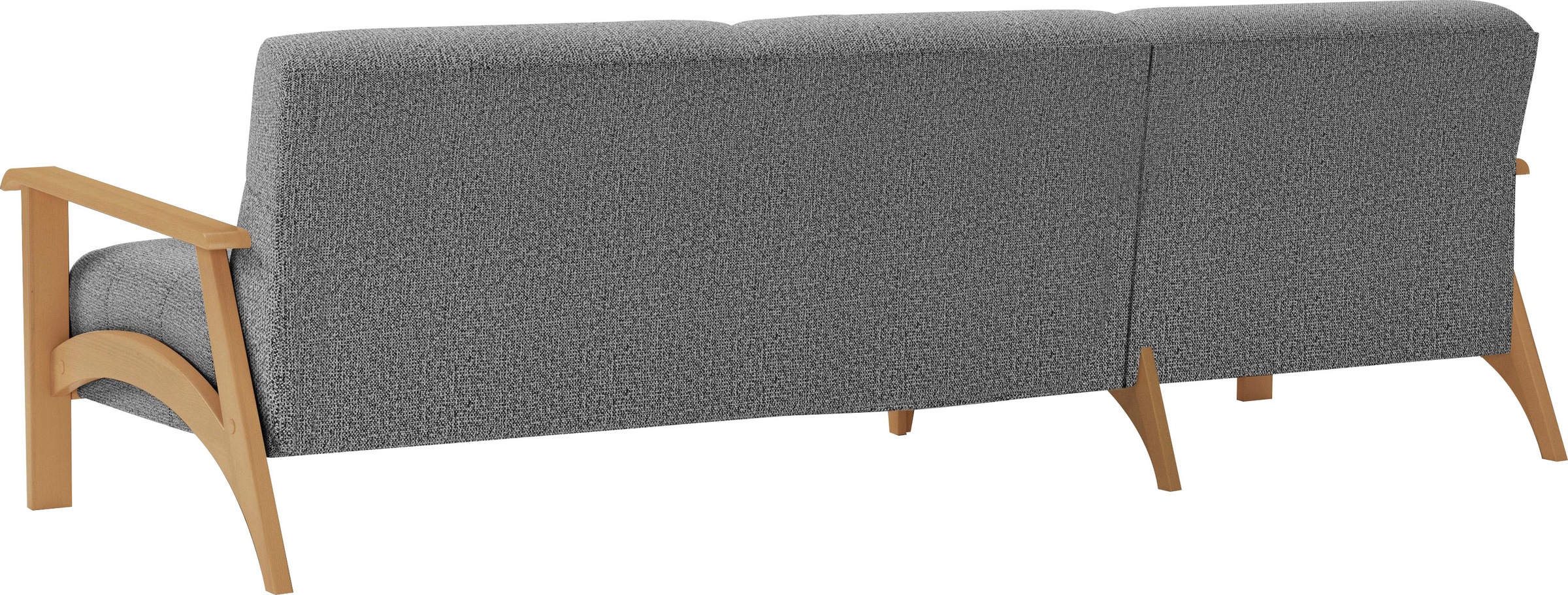 sit&more Ecksofa »Billund L-Form«, Armlehnen aus eichefarbigem Buchenholz, verschiedene Bezüge und Farben