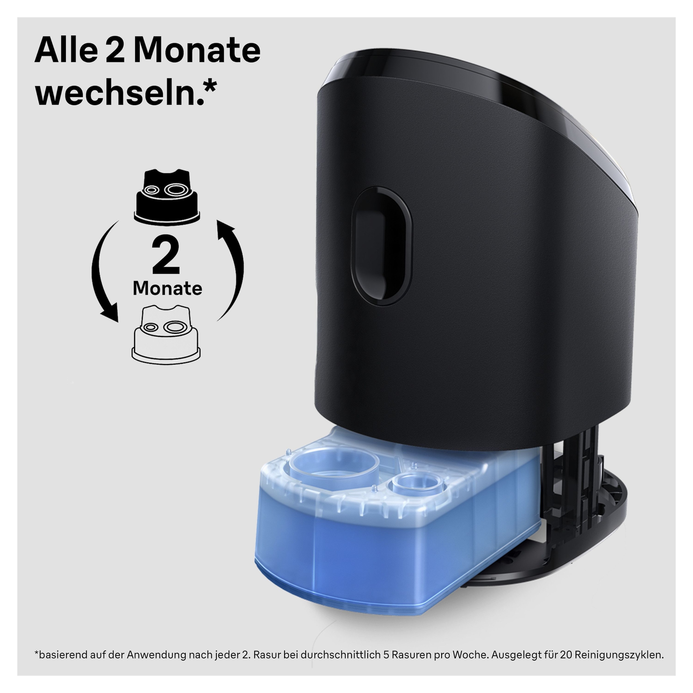 Braun Elektrorasierer Reinigungslösung »3-in-1 ShaverCare Reinigungskartuschen«, reinigt 10x besser als Wasser, mit Zitrusduft