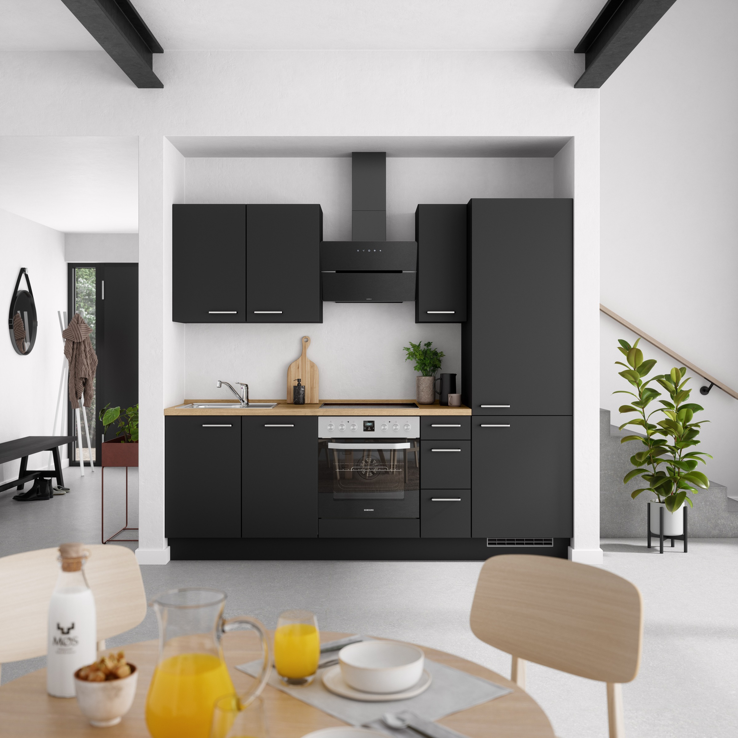 nobilia® Küchenzeile »"Touch II"«, vormontiert, Ausrichtung wählbar, Breite 240 cm, wahlw. mit E-Geräten