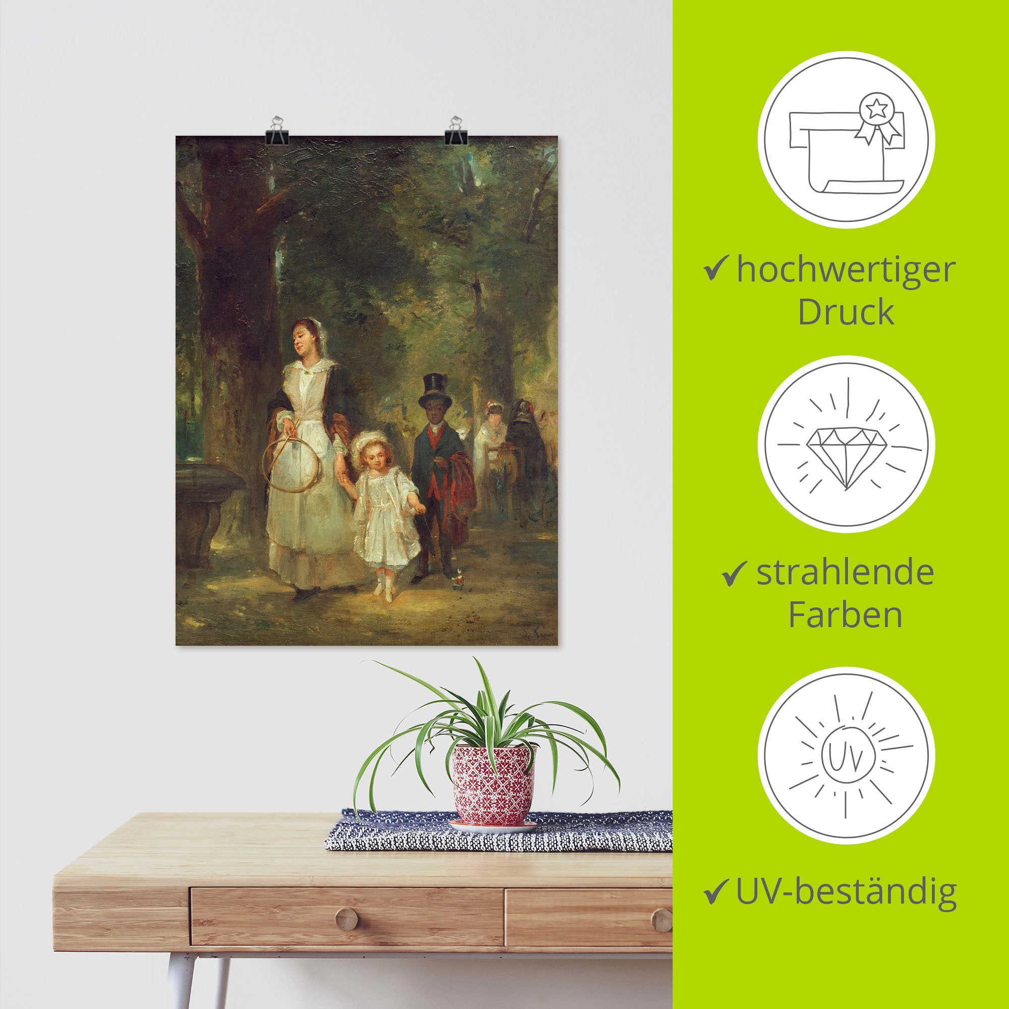 Artland Wandbild »Spaziergang im Tuileriengarten«, Gruppen & Familien, (1 St.), als Alubild, Leinwandbild, Wandaufkleber oder Poster in versch. Größen