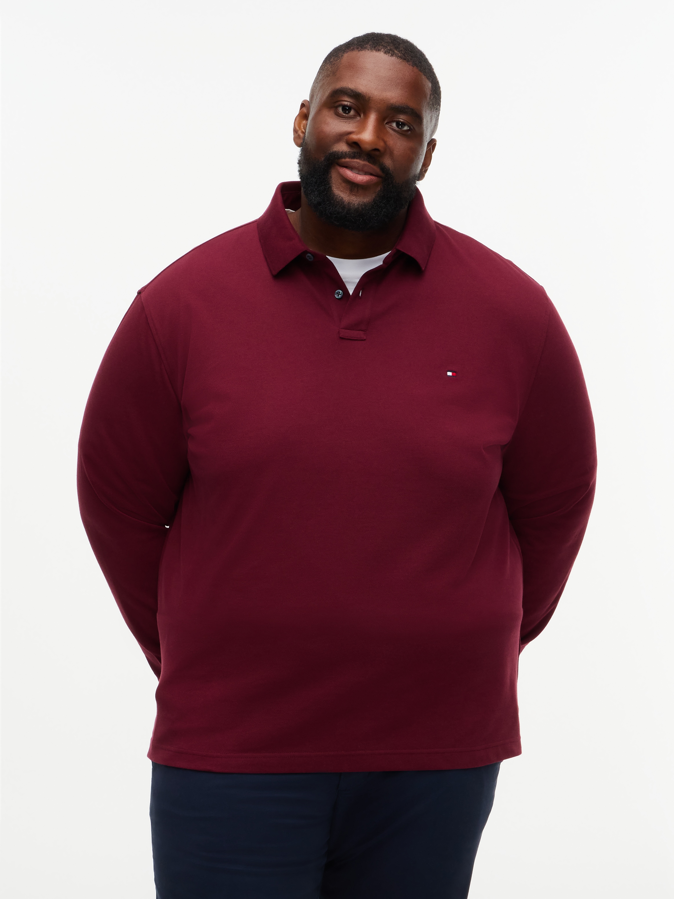Tommy Hilfiger Big & Tall Langarm-Poloshirt »BT-1985 REGULAR LONGSLEEVE« Große Größen, Stretch-Pique