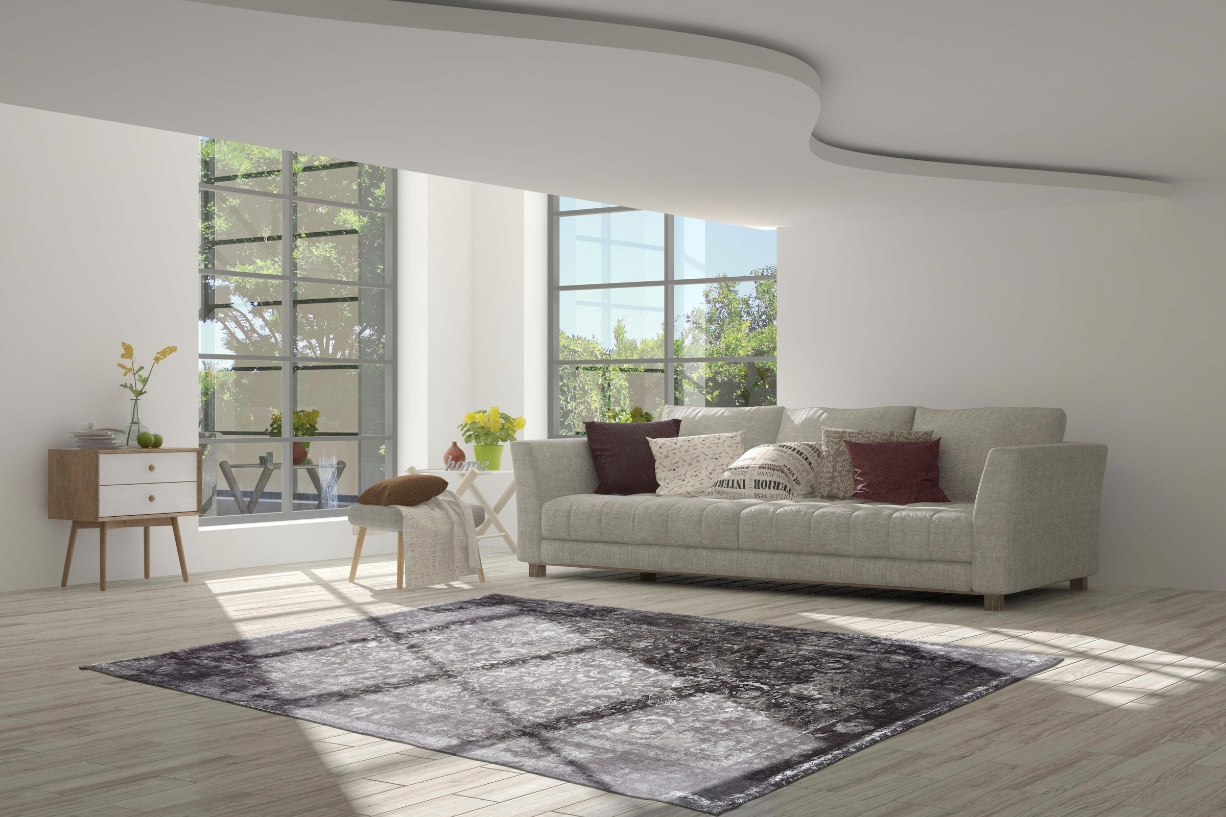 calo-deluxe Teppich »Layata 8035«, rechteckig, 9 mm Höhe, Kurzflor, Wohnzimmer