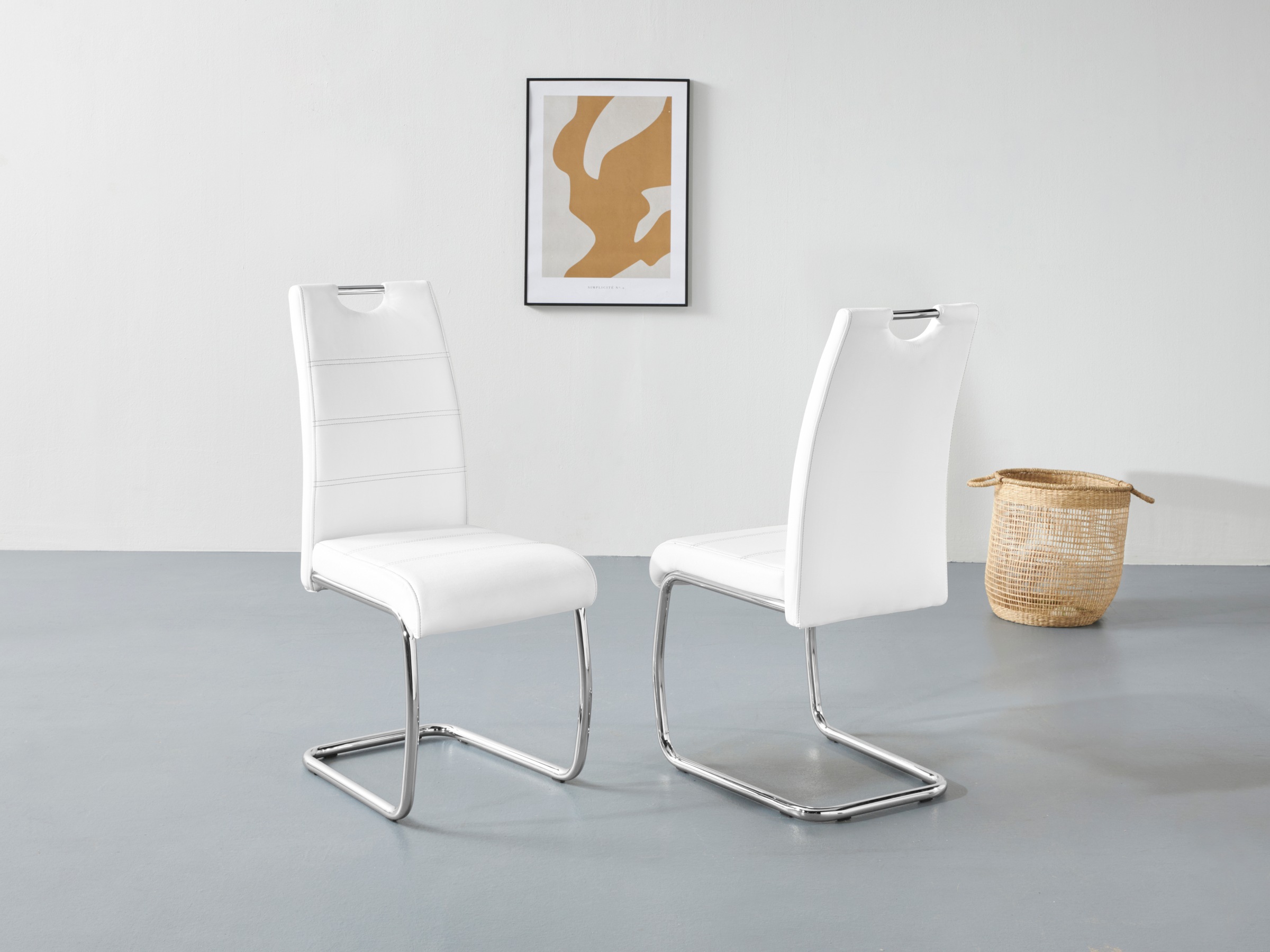 HELA Freischwinger »Flora, Esszimmerstühle«, (Set), 2 St., Kunstleder, Schw günstig online kaufen