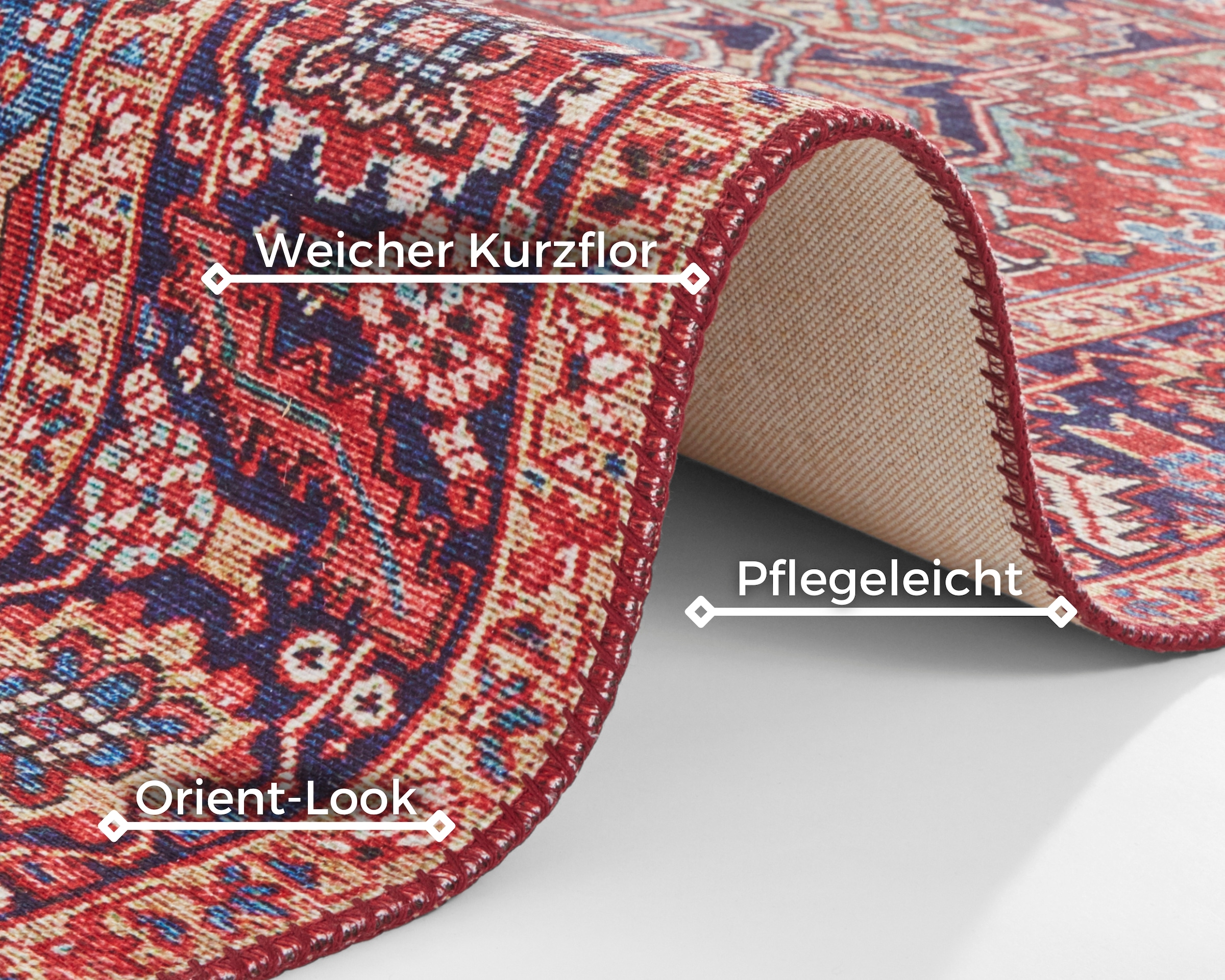 NORTHRUGS Teppich »Amata«, rechteckig, 5 mm Höhe, Orientalisch, Läufer, Vintage, Wohnzimmer, Schlafzimmer, Esszimmer