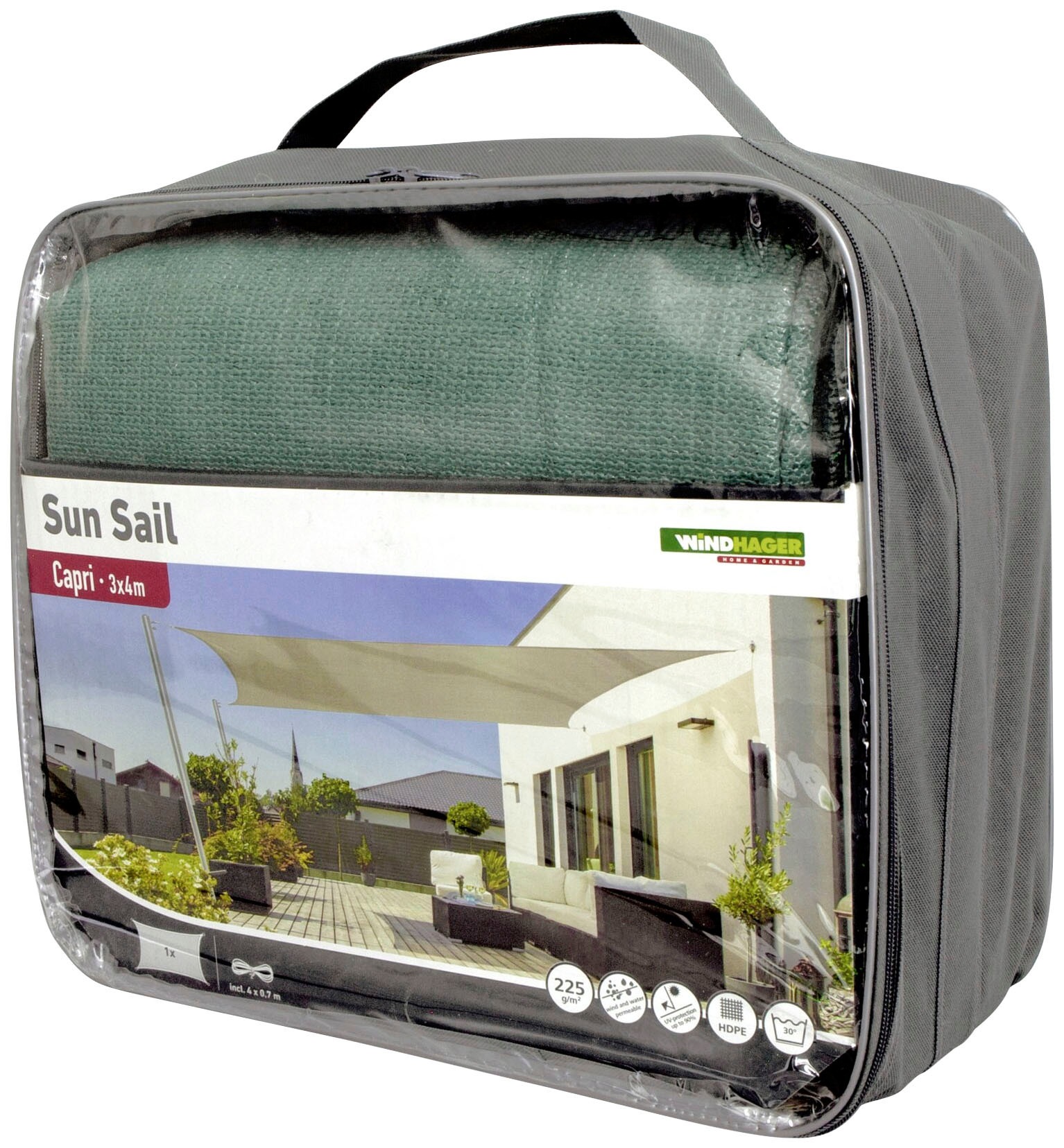 Windhager Sonnensegel »Capri Rechteck«, 3x4m, olive