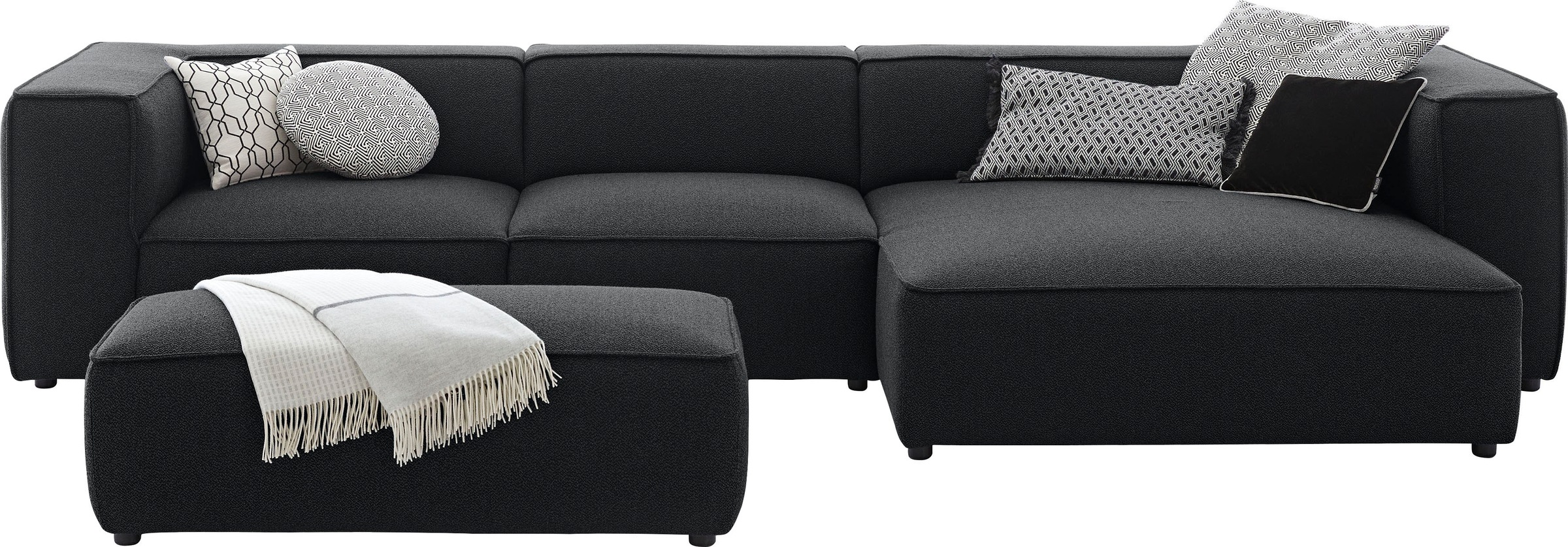 W.SCHILLIG Ecksofa »around-the-block«, mit eleganter Biese, mit Federkern, Breite 341 cm