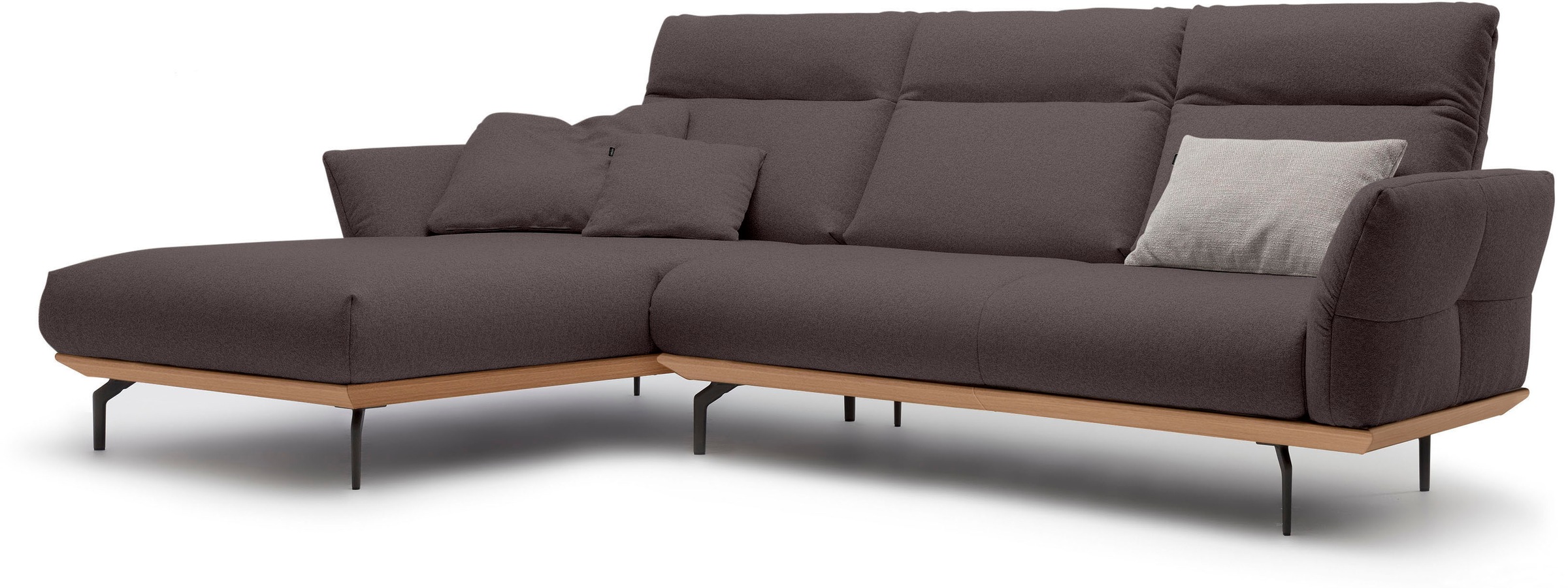 Creation BY ROLF BENZ Ecksofa »CR.460«, Sockel in Eiche, Alugussfüße in umbragrau, Breite 298 cm