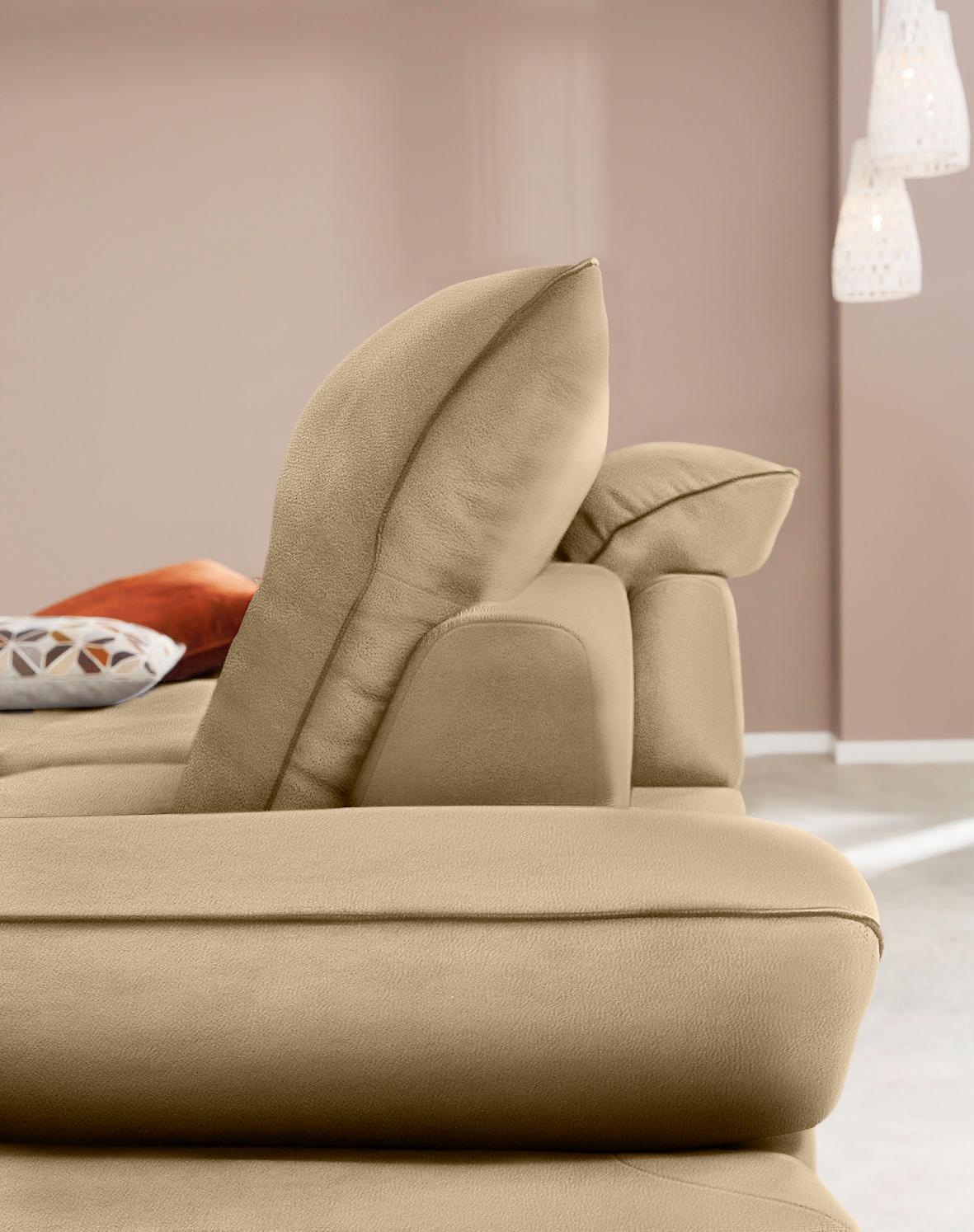 W.SCHILLIG Ecksofa »enjoy&MORE, Designsofa, elegant und bequem, L-Form«, Sitztiefenverstellung, Füße bronze pulverbeschichtet, Breite 294 cm