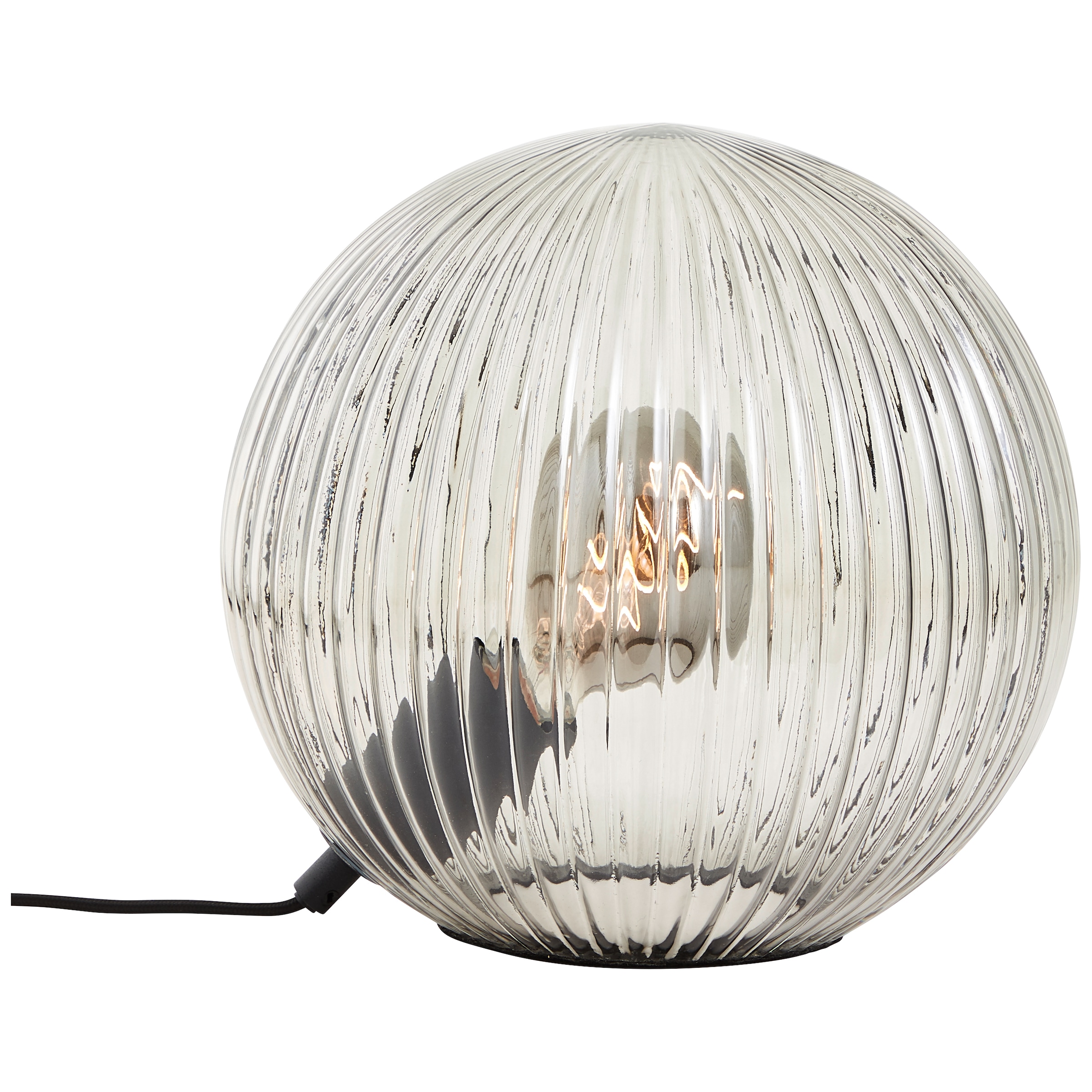 Brilliant Tischleuchte »Belado«, 1 flammig, Leuchtmittel E27 | ohne Leuchtmittel, kugelförmig aus Rauchglas, D 25 cm, E27 max. 25 W