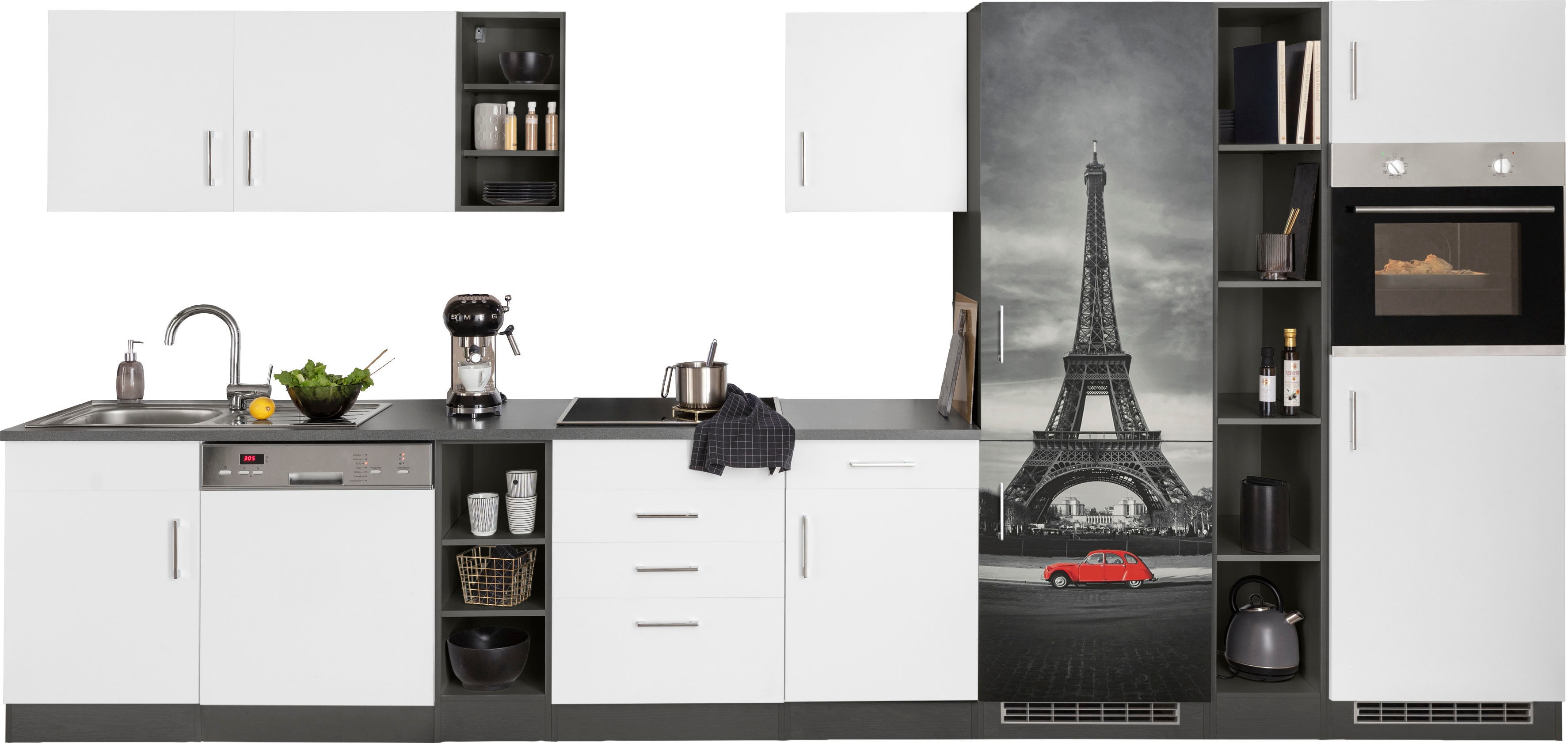 HELD MÖBEL Küchenzeile »Paris«, ohne E-Geräte, Breite 400 cm