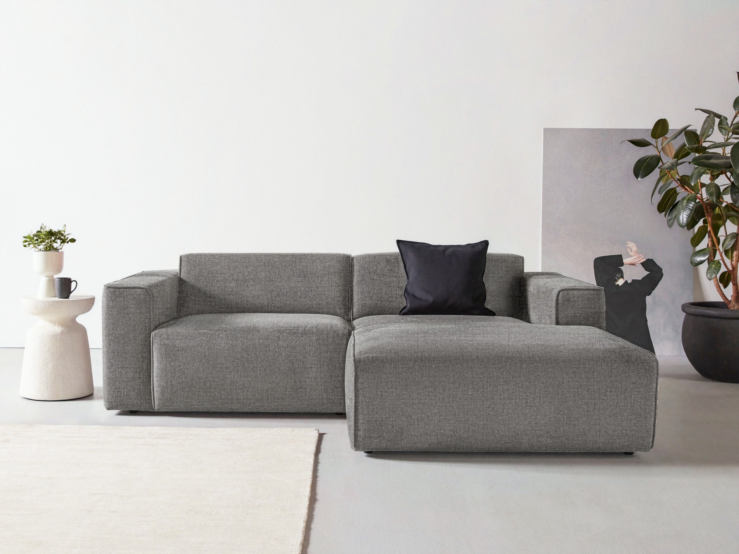 Home affaire Ecksofa »Noord mit Kedernaht, Breite 234 cm, L-Form« Cord, Str günstig online kaufen