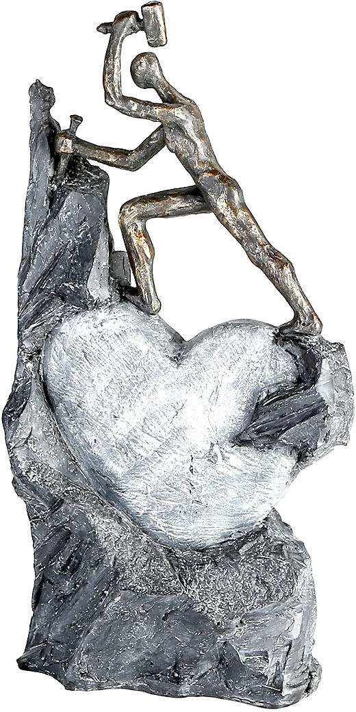 Casablanca by Dekofigur Wohnzimmer Rechnung Heart, Spruchanhänger, Gilde mit kaufen Dekoobjekt, 37 Motiv bronzefarben/grau«, auf Höhe »Skulptur cm, Herz