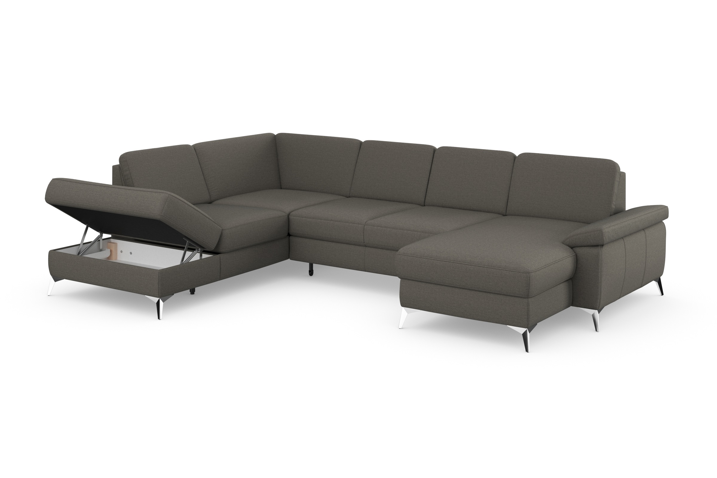 sit&more Wohnlandschaft »Padua U-Form«, inklusive Sitztiefenverstellung, Armteilfunktion und Federkern