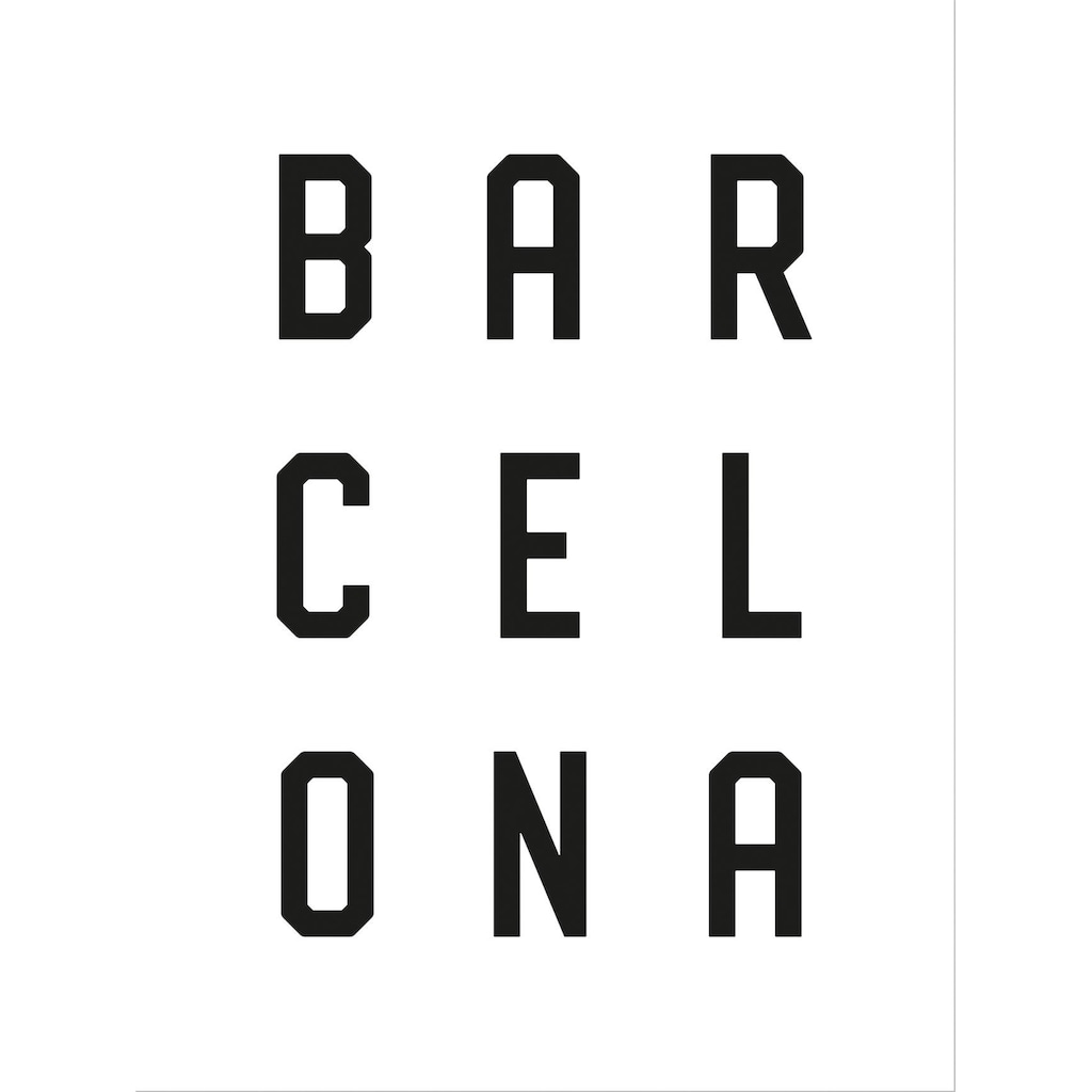 Wall-Art Poster »Typographie Barcelona Schriftzug«