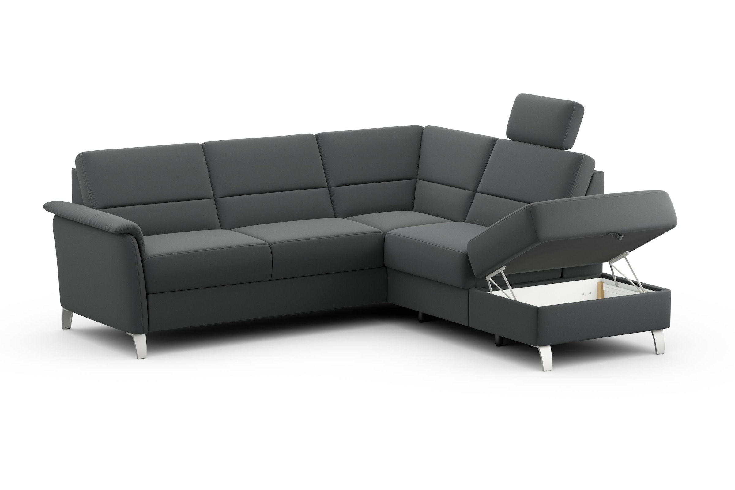 sit&more Ecksofa »Palmera L-Form, B: 236 cm«, optional Bettfunktion & Bettkasten, Federkern
