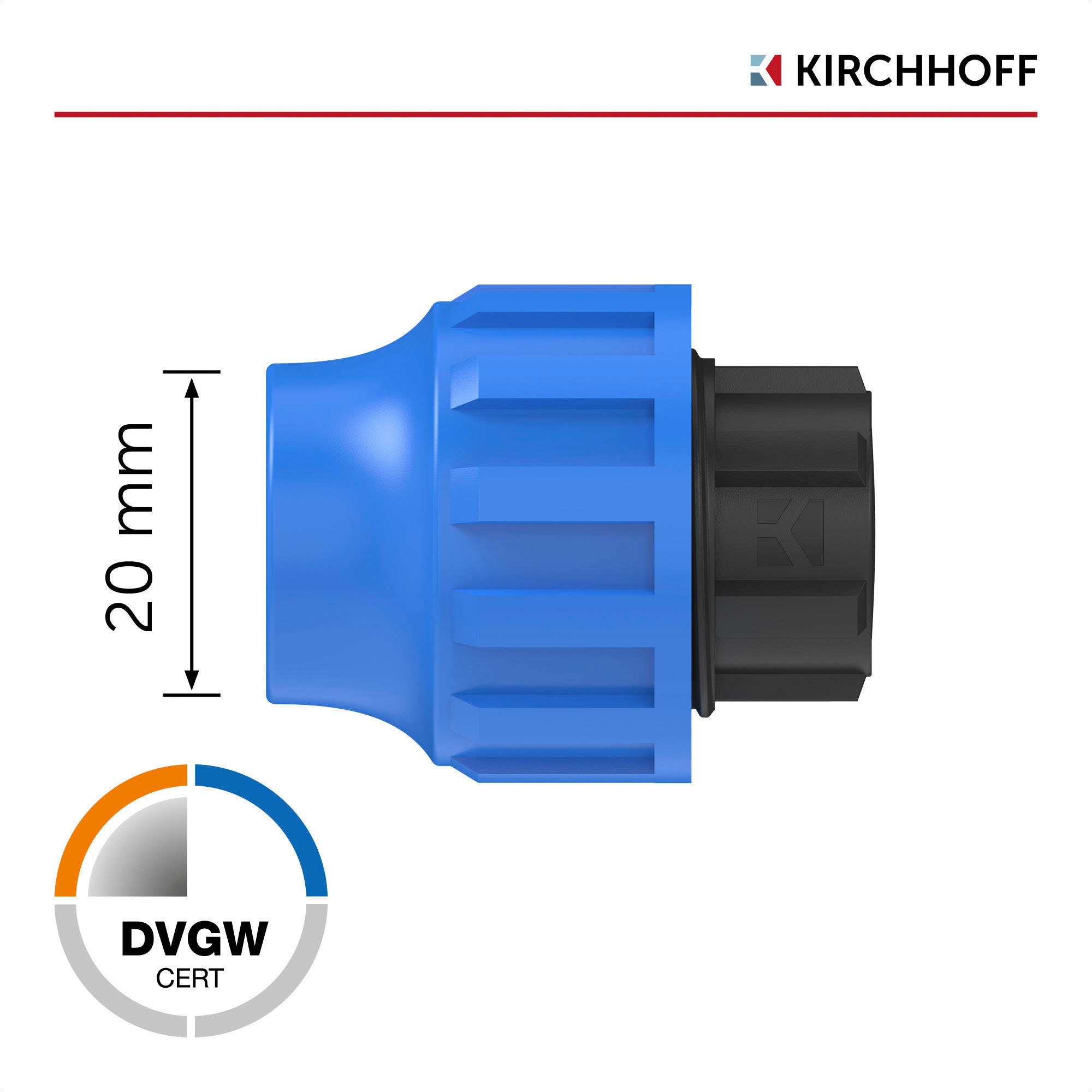 Kirchhoff Reduzierstück, für HDPE Rohr, 20 mm