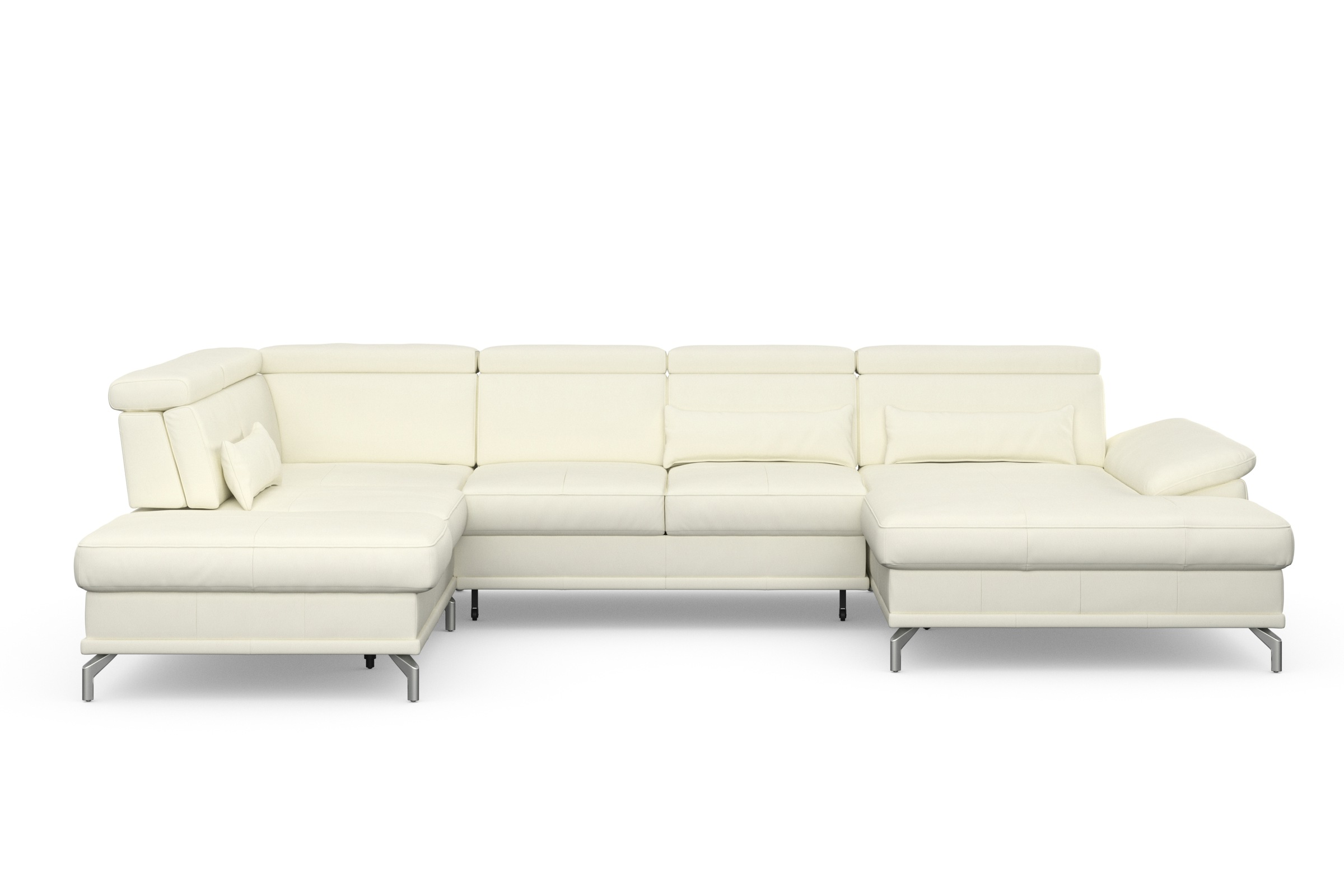 sit&more Wohnlandschaft »Cabrio U-Form, mit Sitztiefenverstellung, Arm- und Kopfteilverstellung«, 3 Nierenkissen, Federkern, optional Bettfunktion und Stauraum