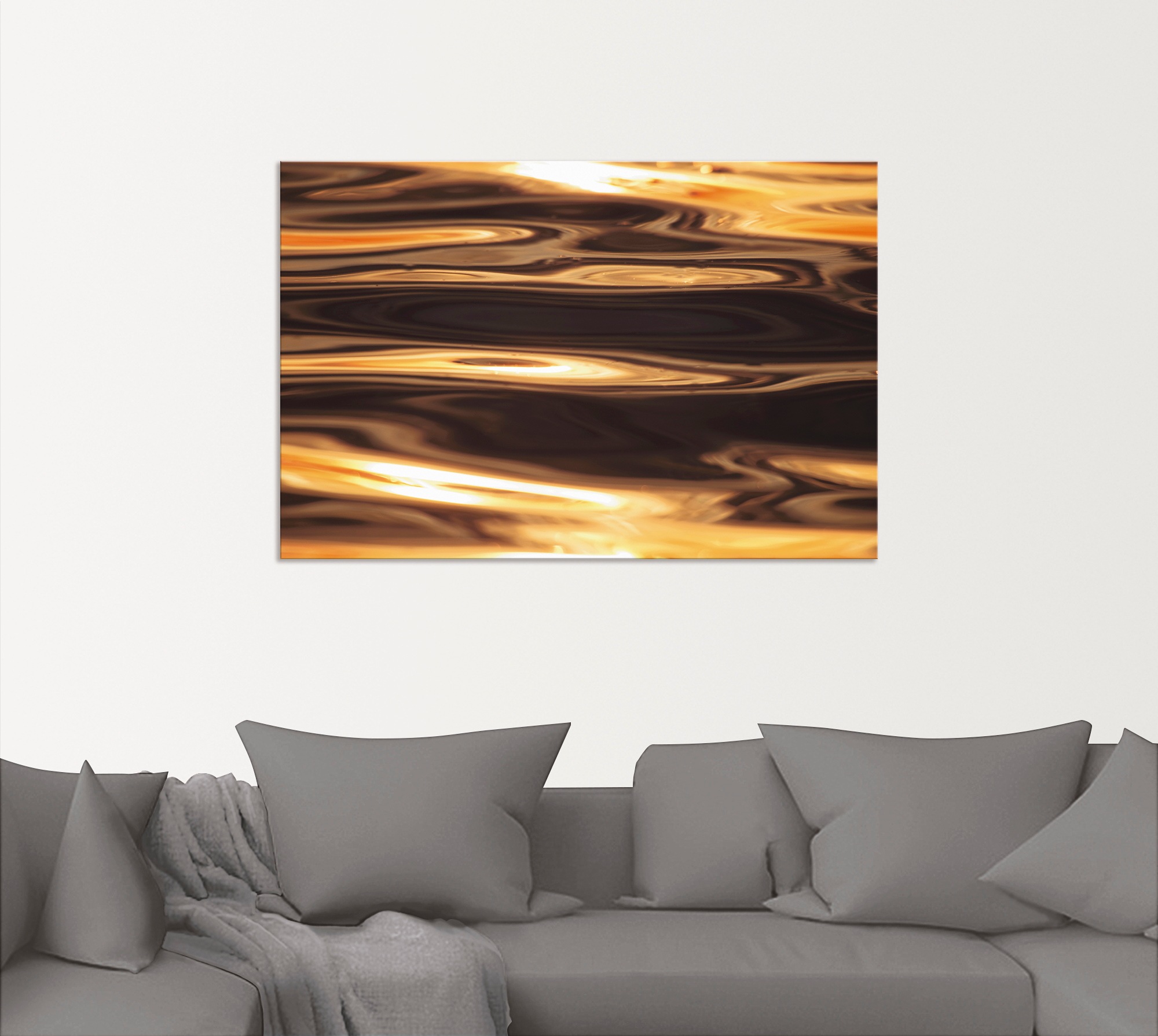 Artland Wandbild "Goldenes Wasser des Meeres", Gewässer, (1 St.), als Alubi günstig online kaufen