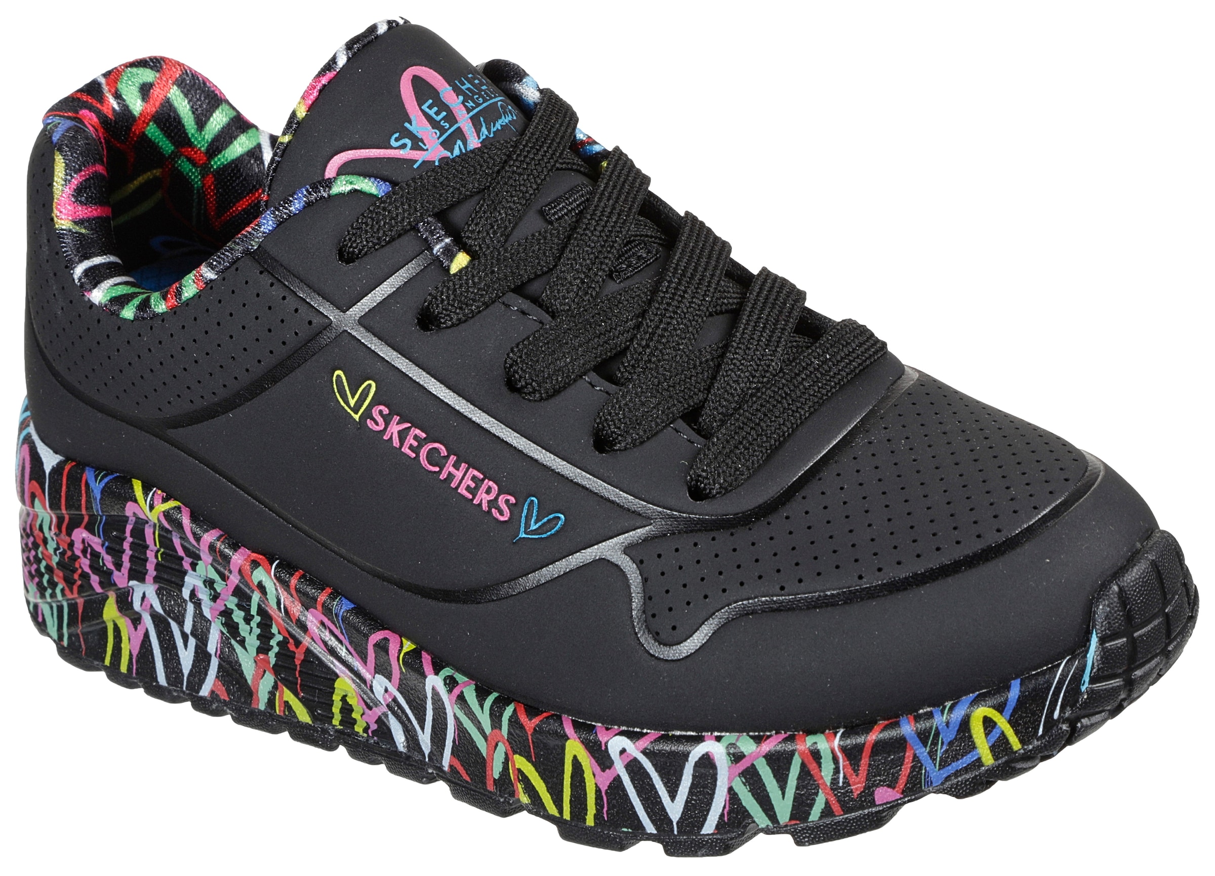 Skechers Kids Sneaker »UNO LITE-LOVELY LUV«, Plateausneaker, Chunky Sneaker, Schnürschuh mit bedruckter Sohle