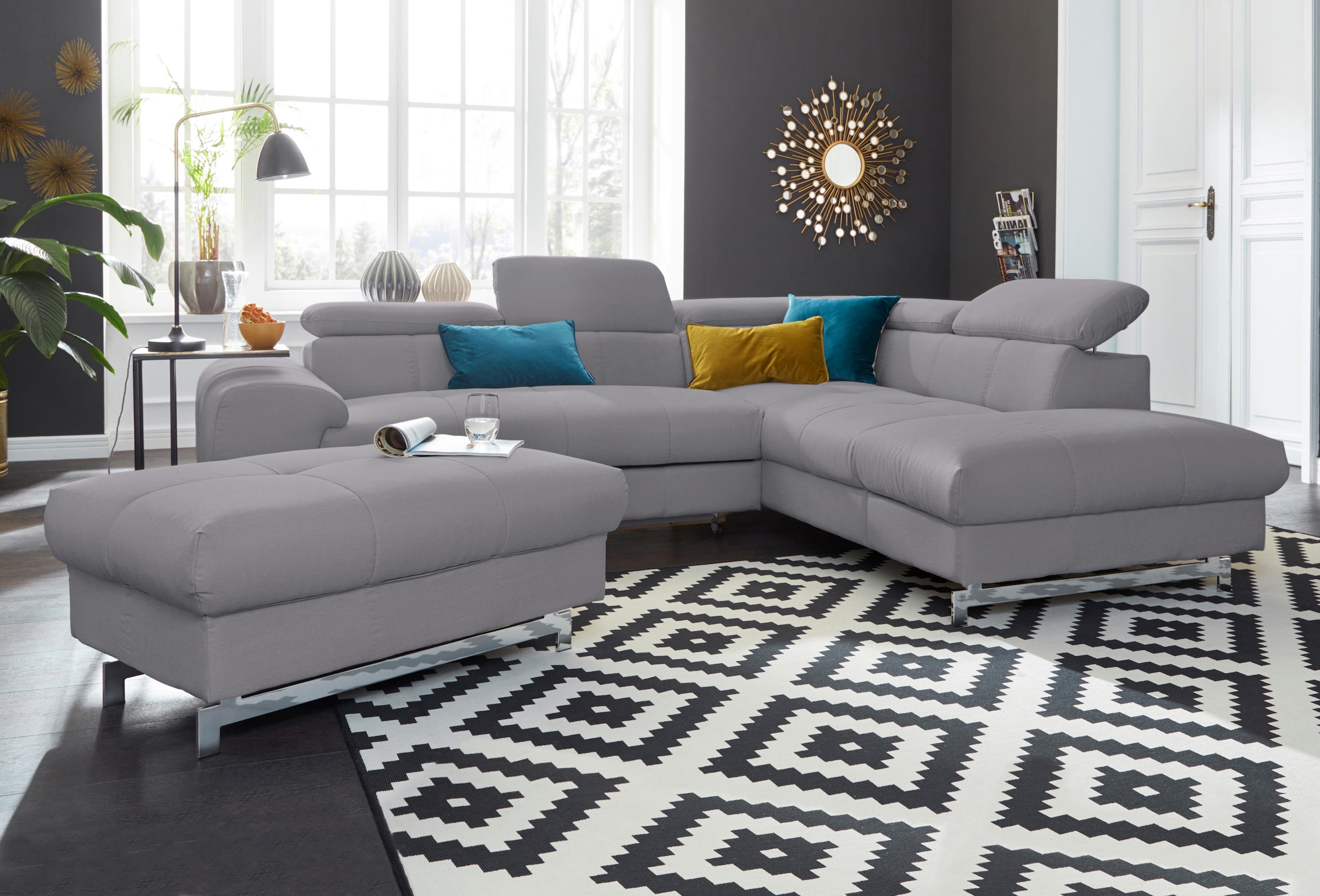 COTTA Ecksofa »Chef L-Form«, mit Kopfteilverstellung, wahlweise mit Bettfunktion & Bettkasten
