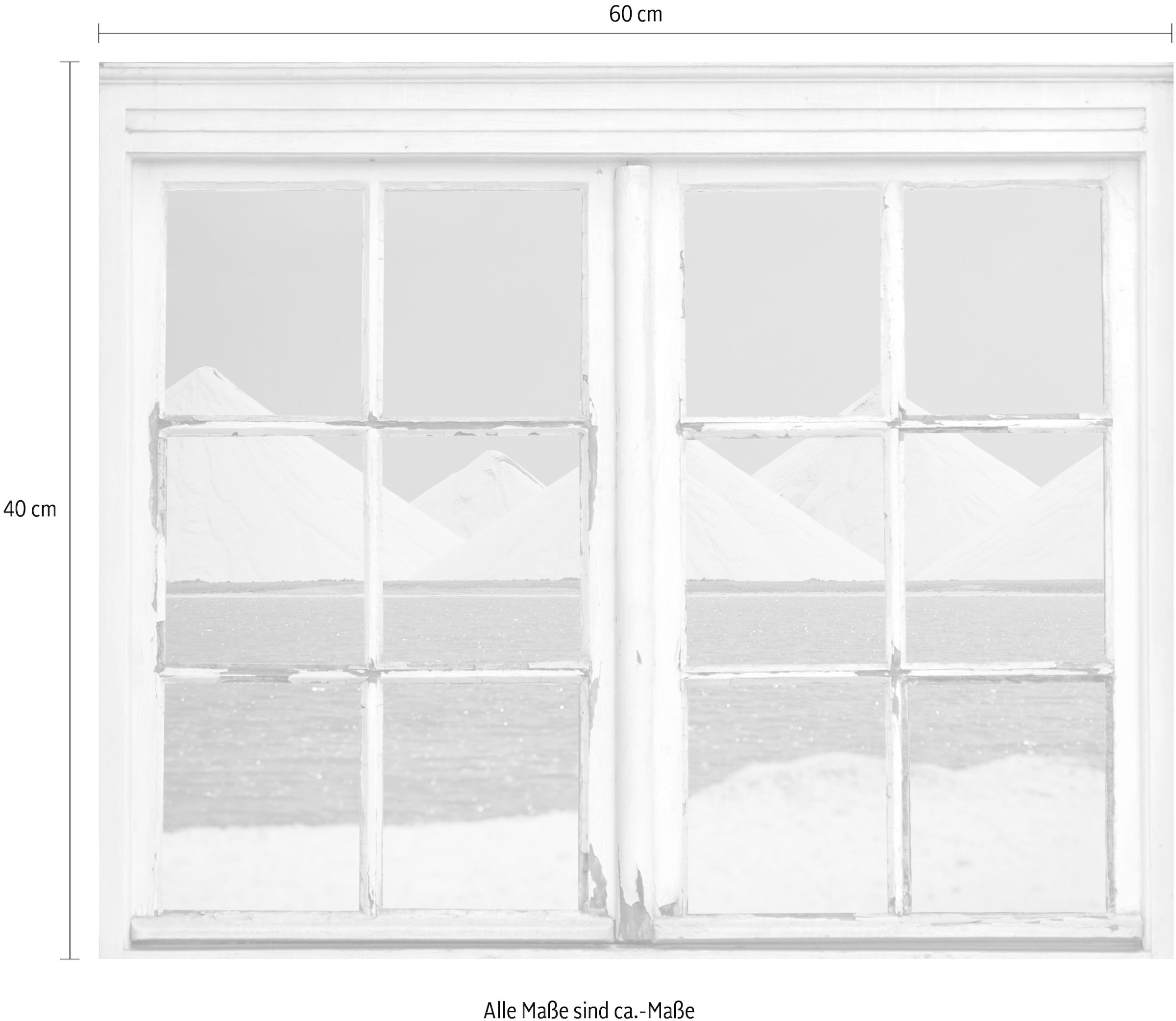 queence Wandsticker »Berge«, Wandsticker, Wandbild, selbstklebend, 3D, Fenster
