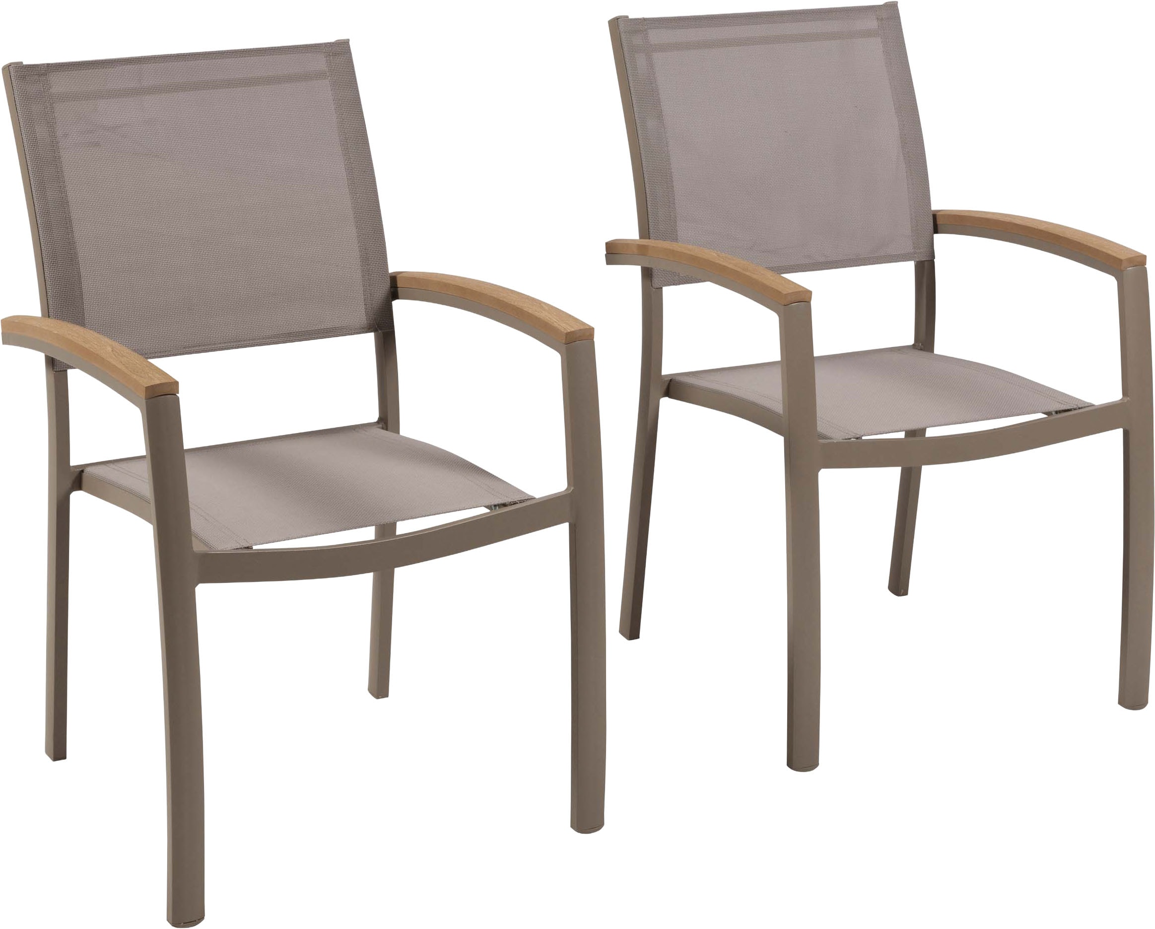 MERXX Gartensessel »Piemont« Set, 2 Stk. tlg. Armlehnen und Applikationen aus Kunststoff