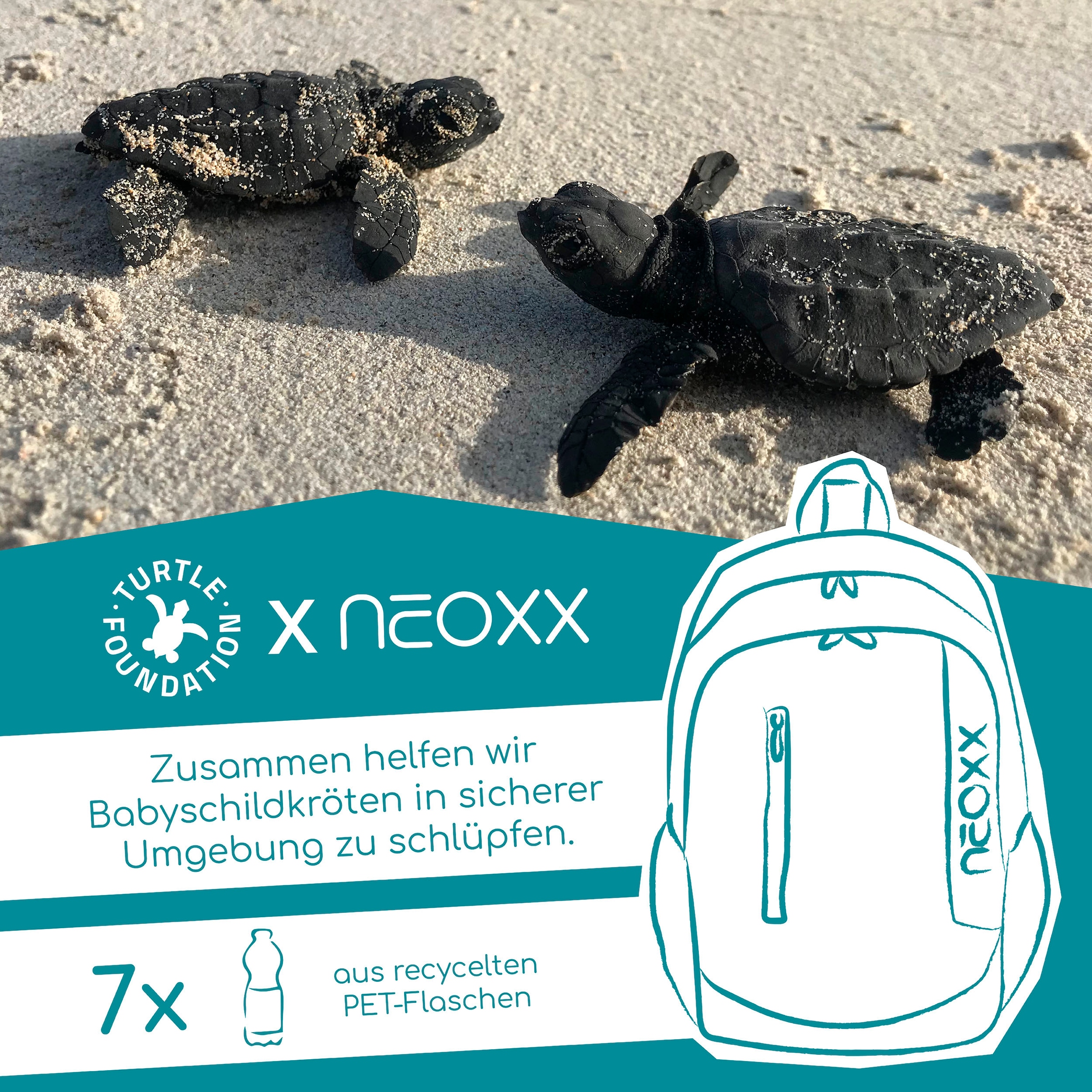 neoxx Schulrucksack »Flow, Splash Black«, teilweise aus recyceltem Material