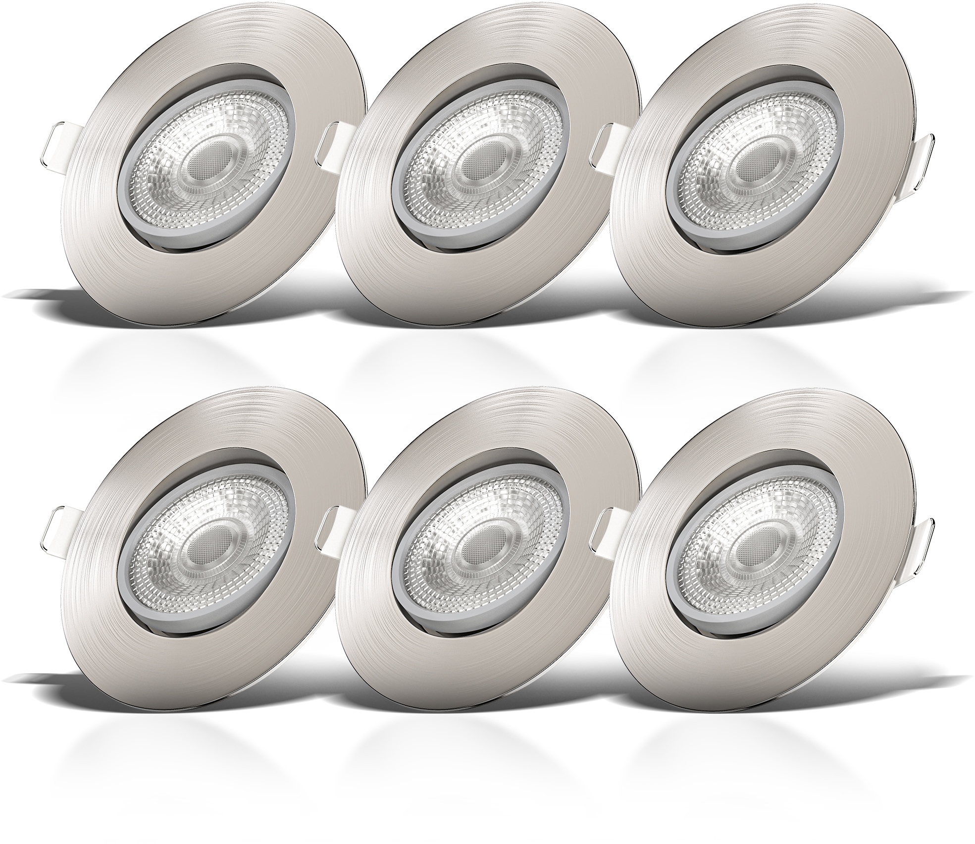 B.K.Licht LED Einbaustrahler, 6er-Set, Schutzart IP23, LED-Leuchtmittel fest integriert