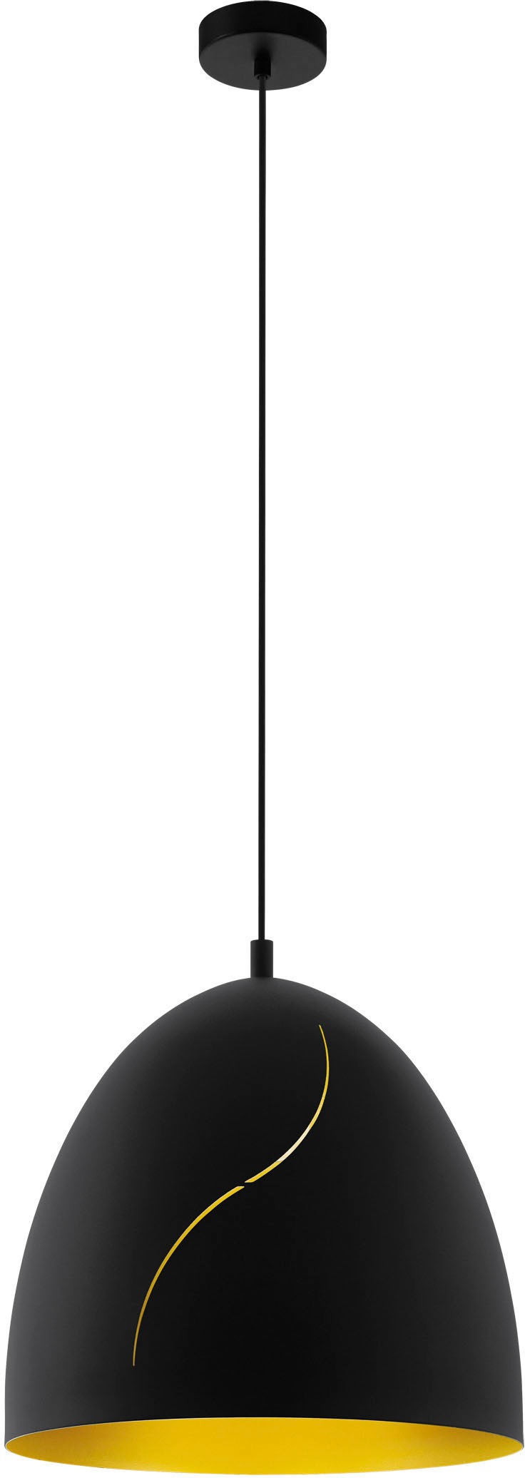 EGLO Pendelleuchte »HUNNINGHAM«, 1 flammig, Leuchtmittel E27 | ohne Leuchtmittel, Hängelampe, Hängeleuchte, Esstischlampe, Wohnzimmerlampe, E27, 40,5 cm