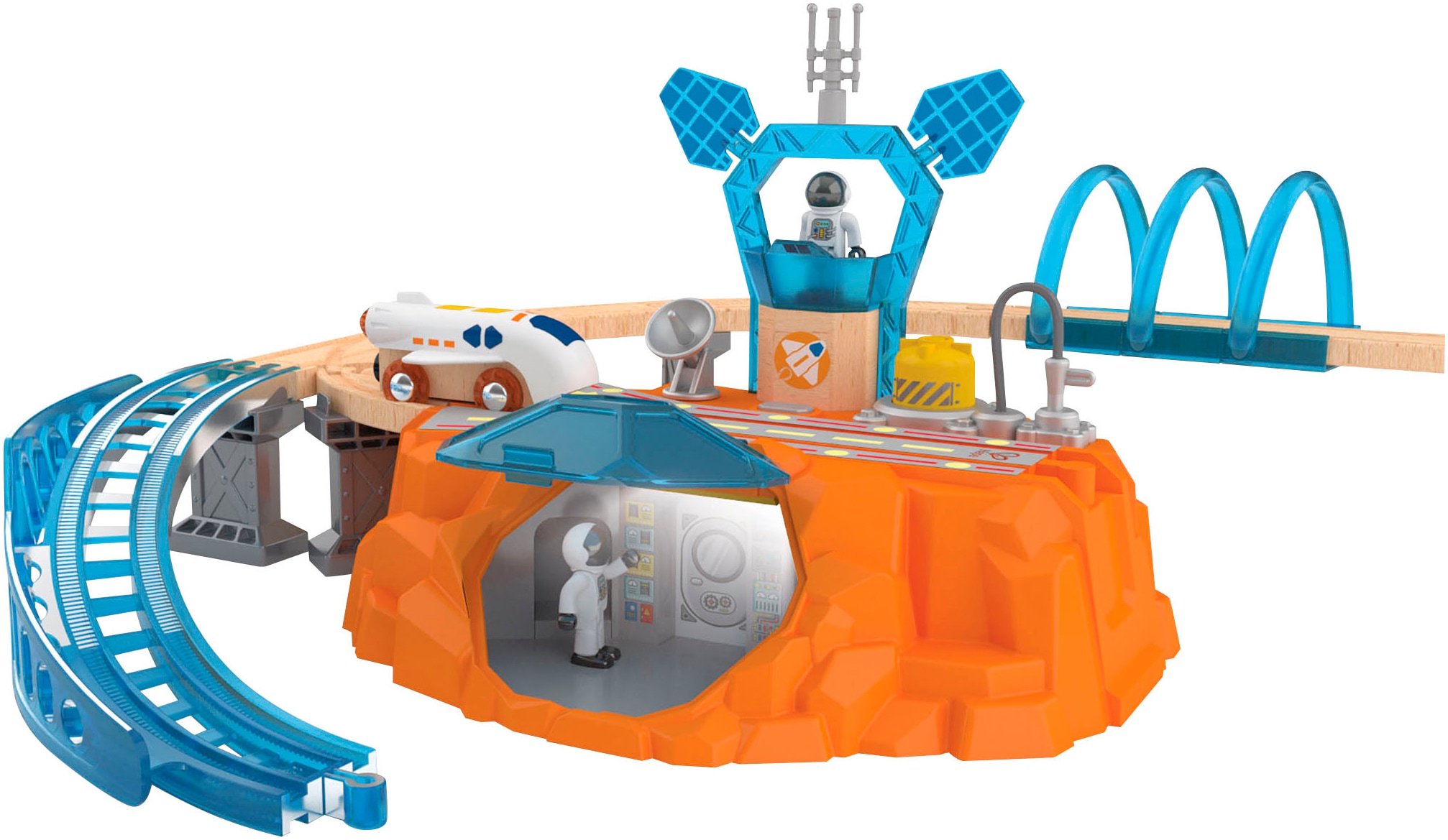 Hape Spielzeug-Eisenbahn »Zugset - Mars-Erkundung«, (48 tlg.), mit Licht und Sound
