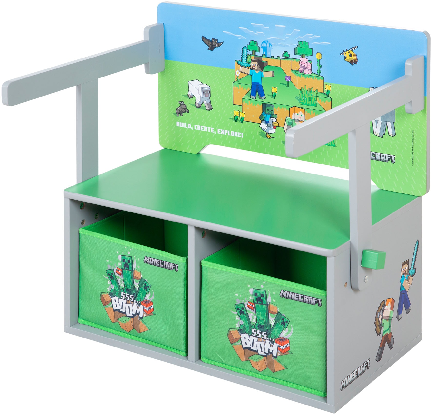 Phoenix Sitzbank »Minecraft Spielbank« 3 Stk. tlg. umklappbar zu einer Spielebank mit Tisch