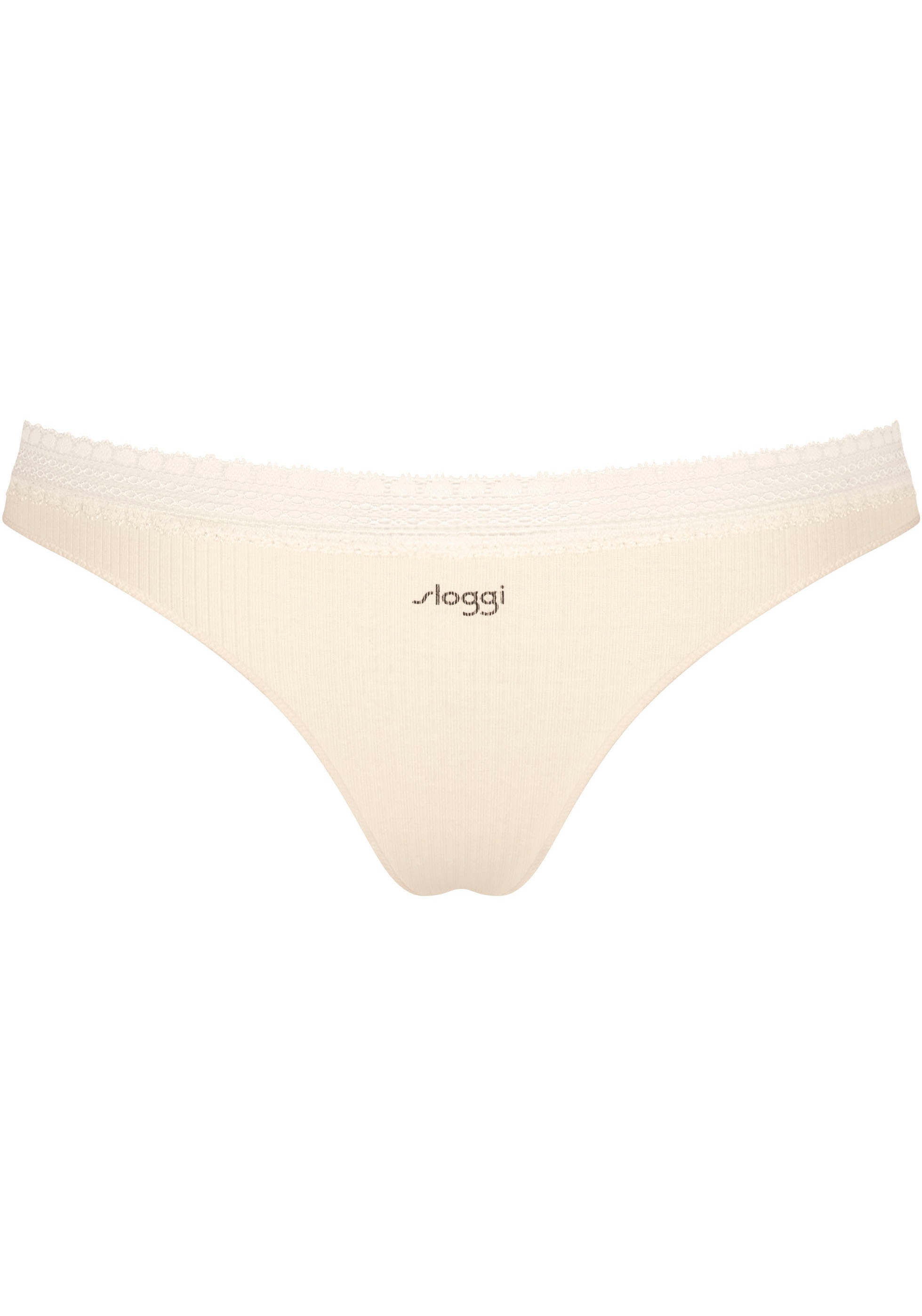 sloggi Slip »GO Ribbed R Brazil C2P«, (2er Pack), weiche Rippware mit Spitzenbesatz