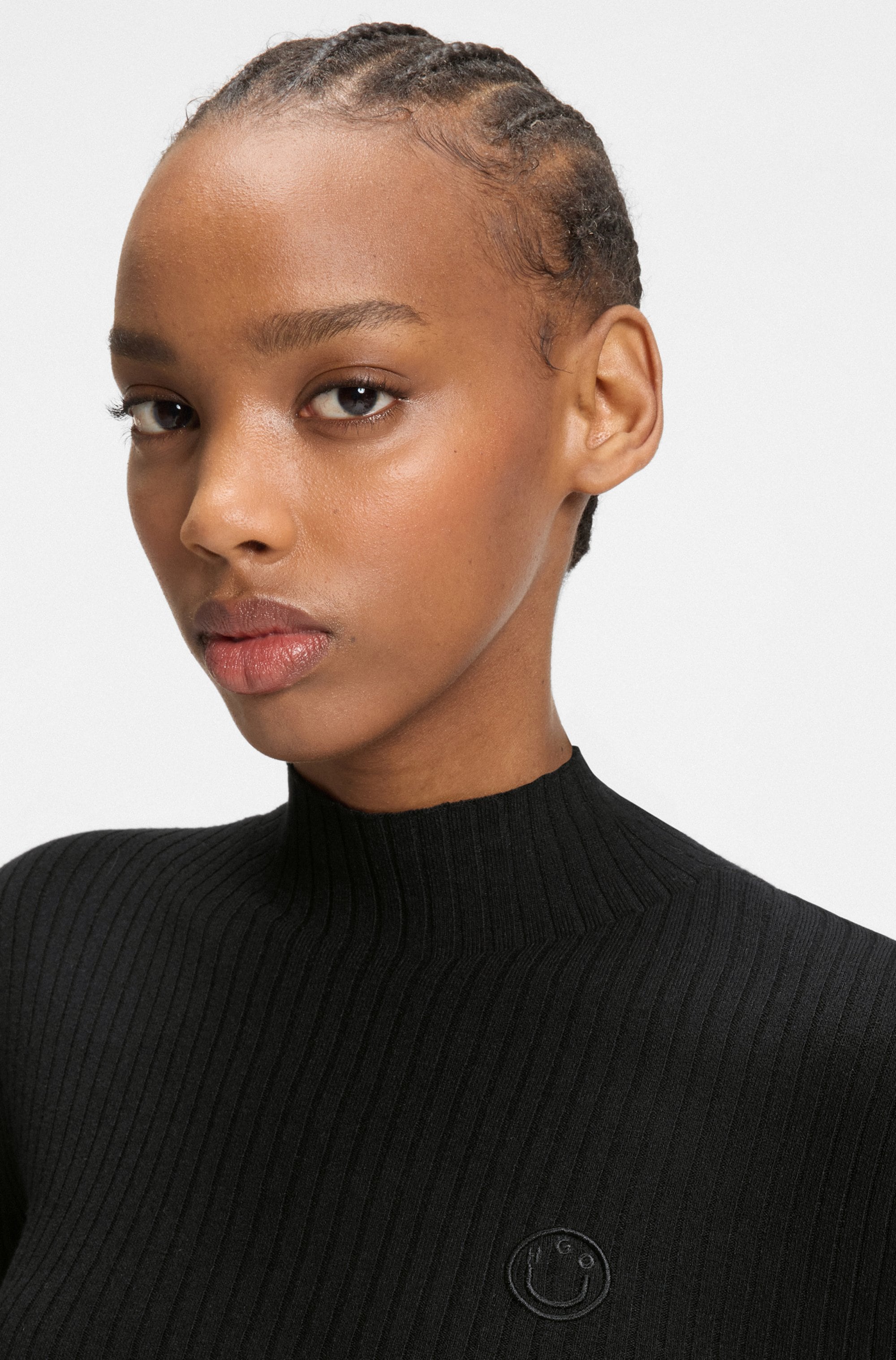 HUGO Blue Stehkragenpullover »Sarmie« mit Label-Stitching