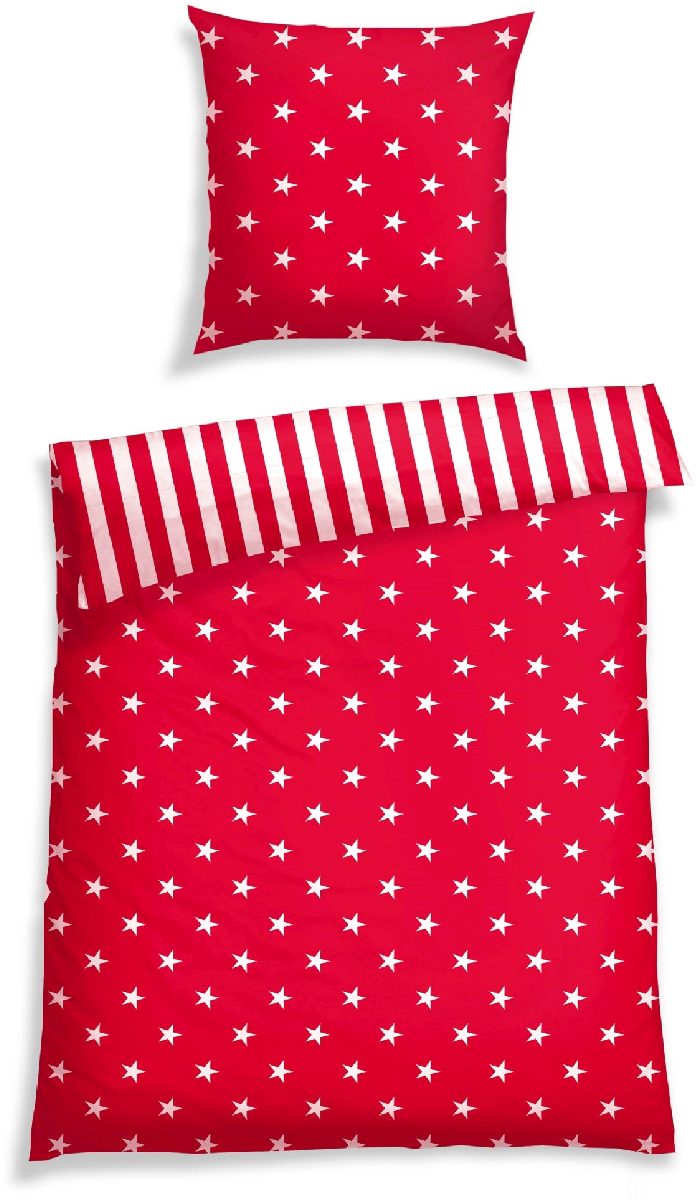 Wendebettwäsche »Stars & Stripes aus weicher Baumwolle mit Sternenprint«, MADE IN...