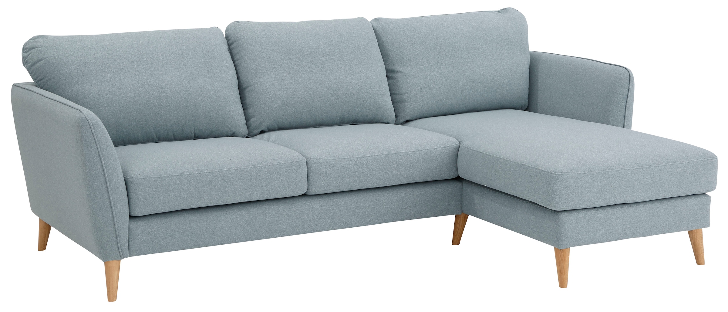 Home affaire Ecksofa »MARSEILLE (242/152cm),L-Form, Rec. rechts/links«, Massivholzbeine Eiche, Landhausstil, Wellenunterfederung